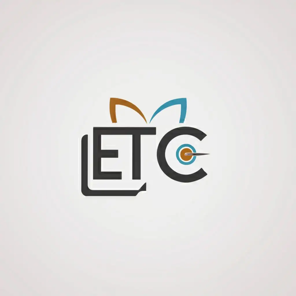 a logo design,with the text "etc", main symbol:lern,Moderate,be used in Education industry,clear background