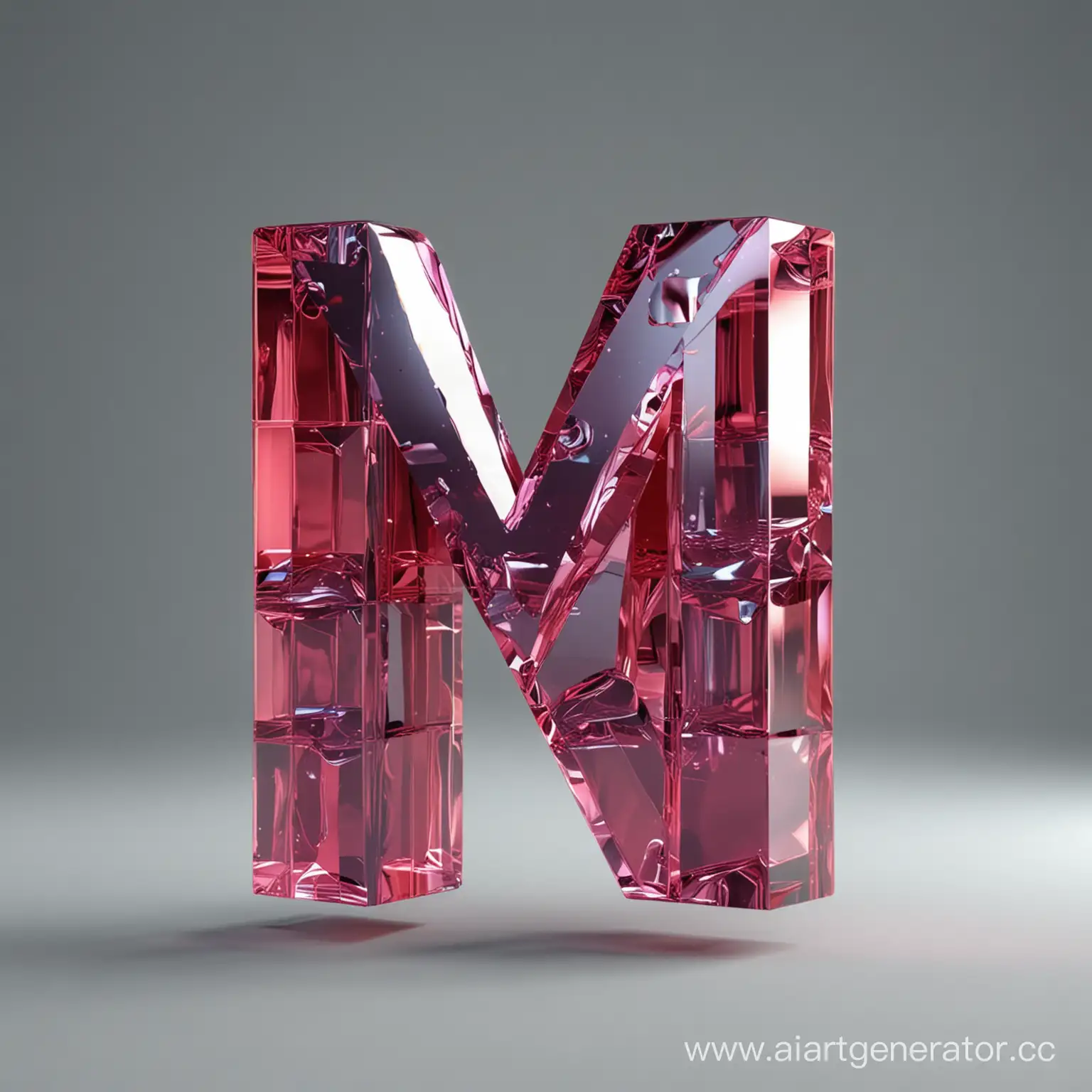 3D-Cube-M-Letter-Levitating-with-Glossy-Shine