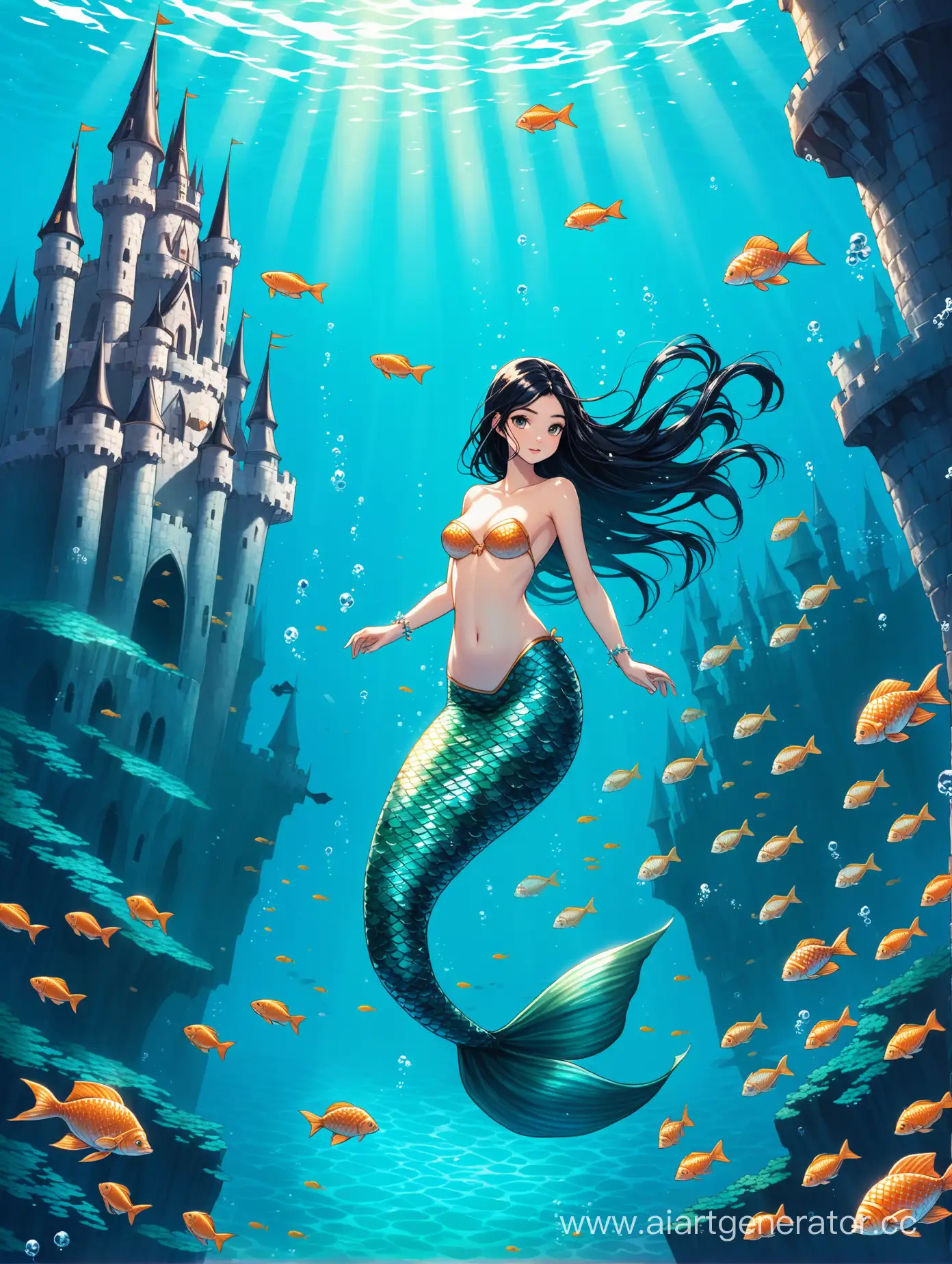 Underwater-Elegance-Mermaid-in-a-Coral-Castle