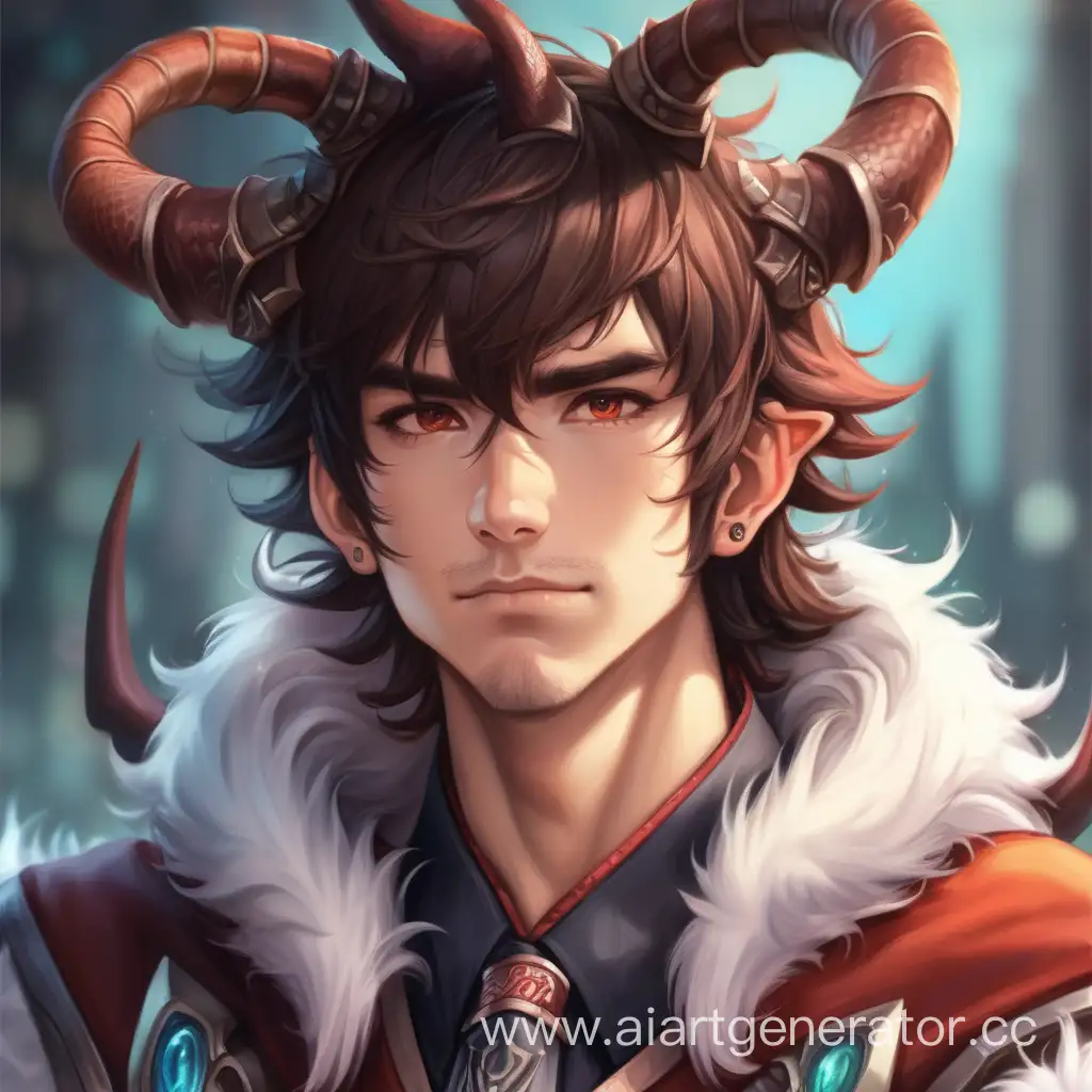 Enchanting-Portrait-of-a-Young-Man-with-Furry-Dragon-Horns