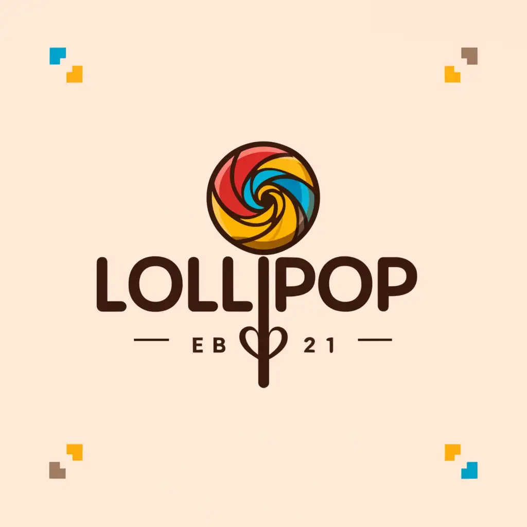 a logo design,with the text "lollipop", main symbol:Chocolate
Candy
 lollipop
,complex,clear background