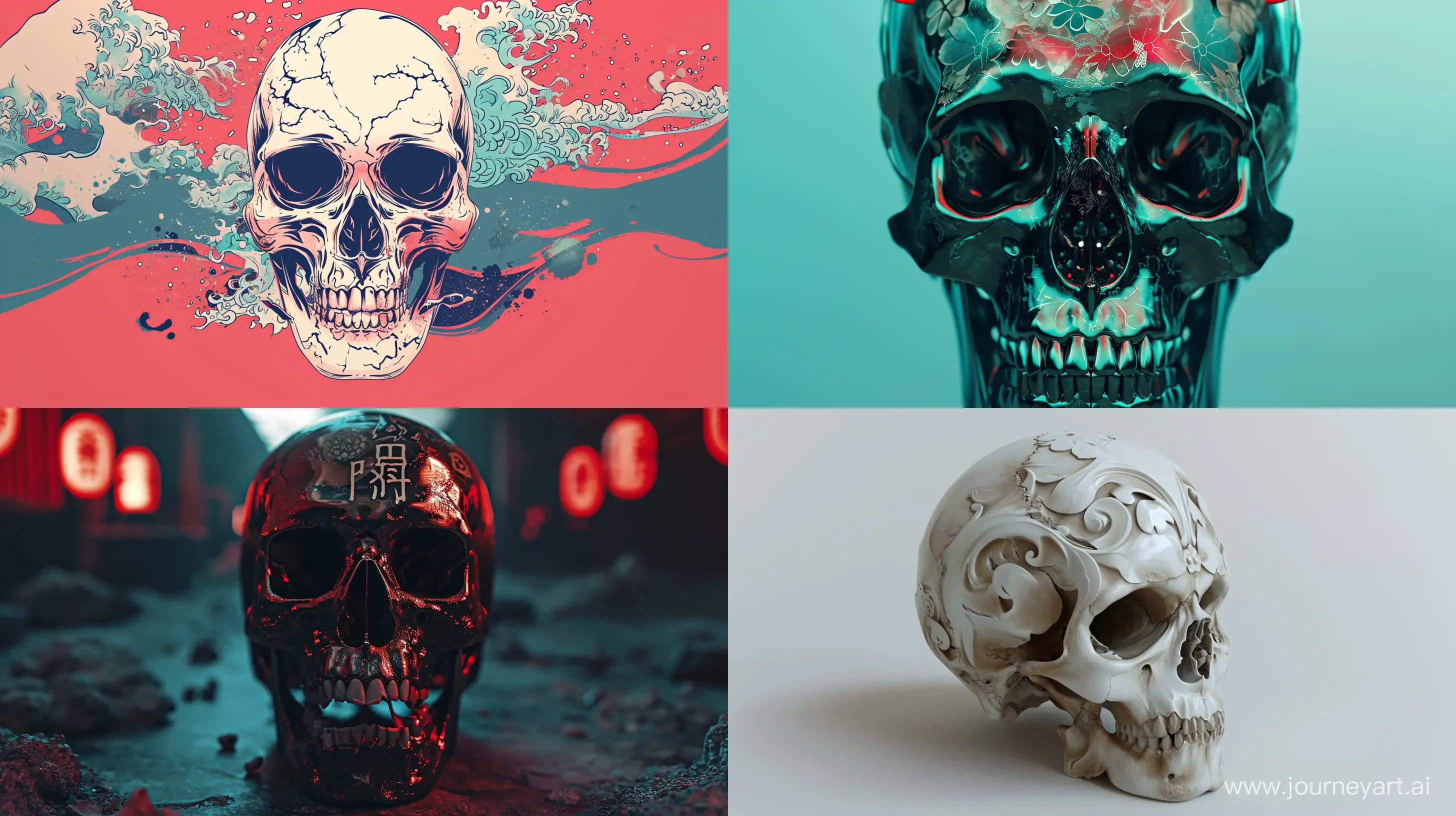 Japanese-Style-Skull-Art-in-4K-Resolution