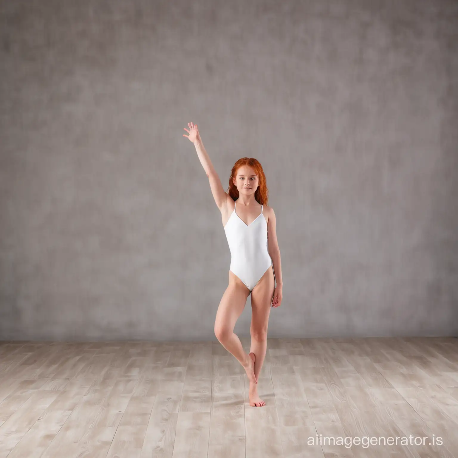 Redheaded-Gymnast-in-White-Leotard-Performing-Floor-Exercise