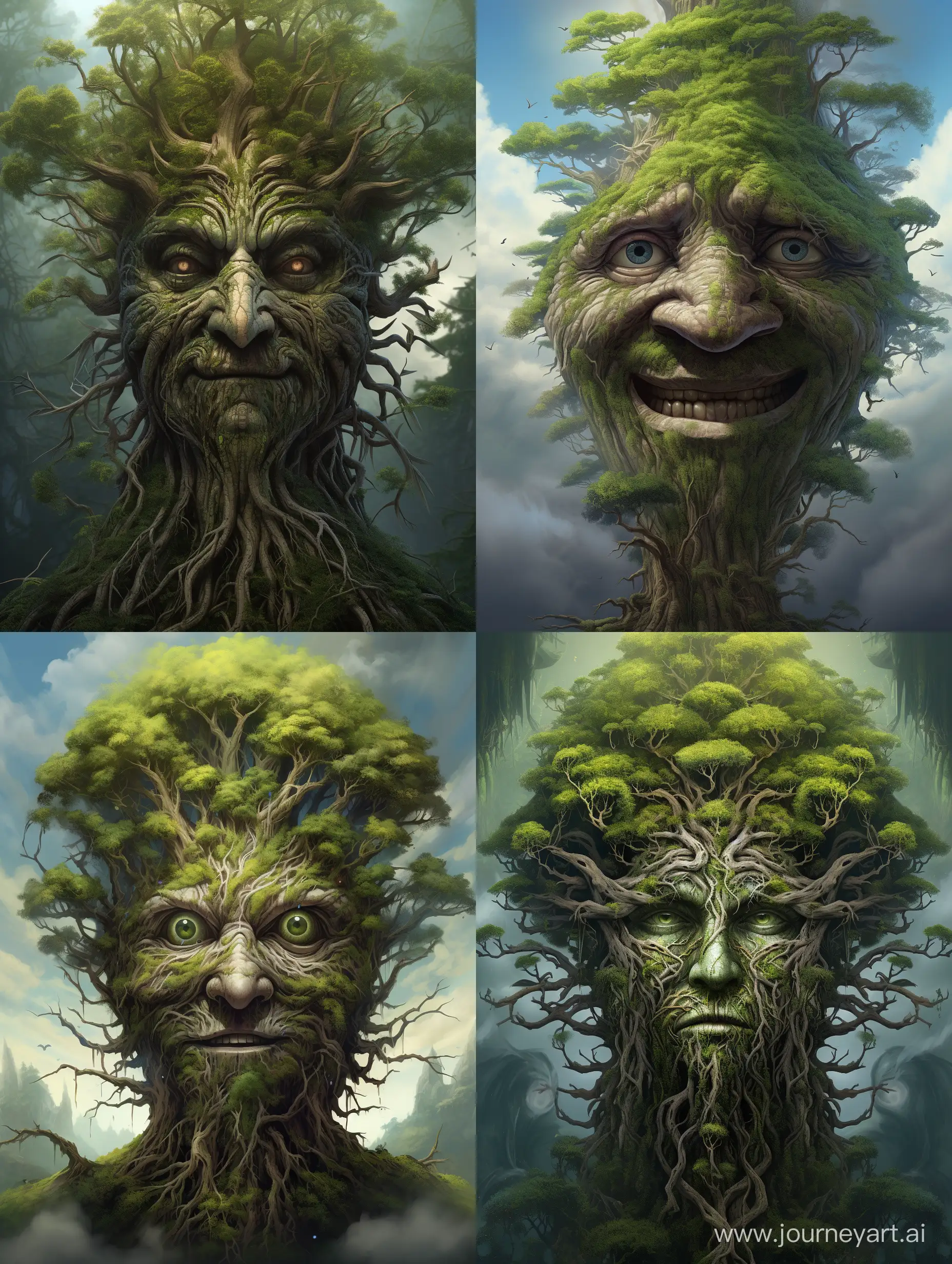 Wise tree meme face, Pine tree, meme, HD art, detailed
