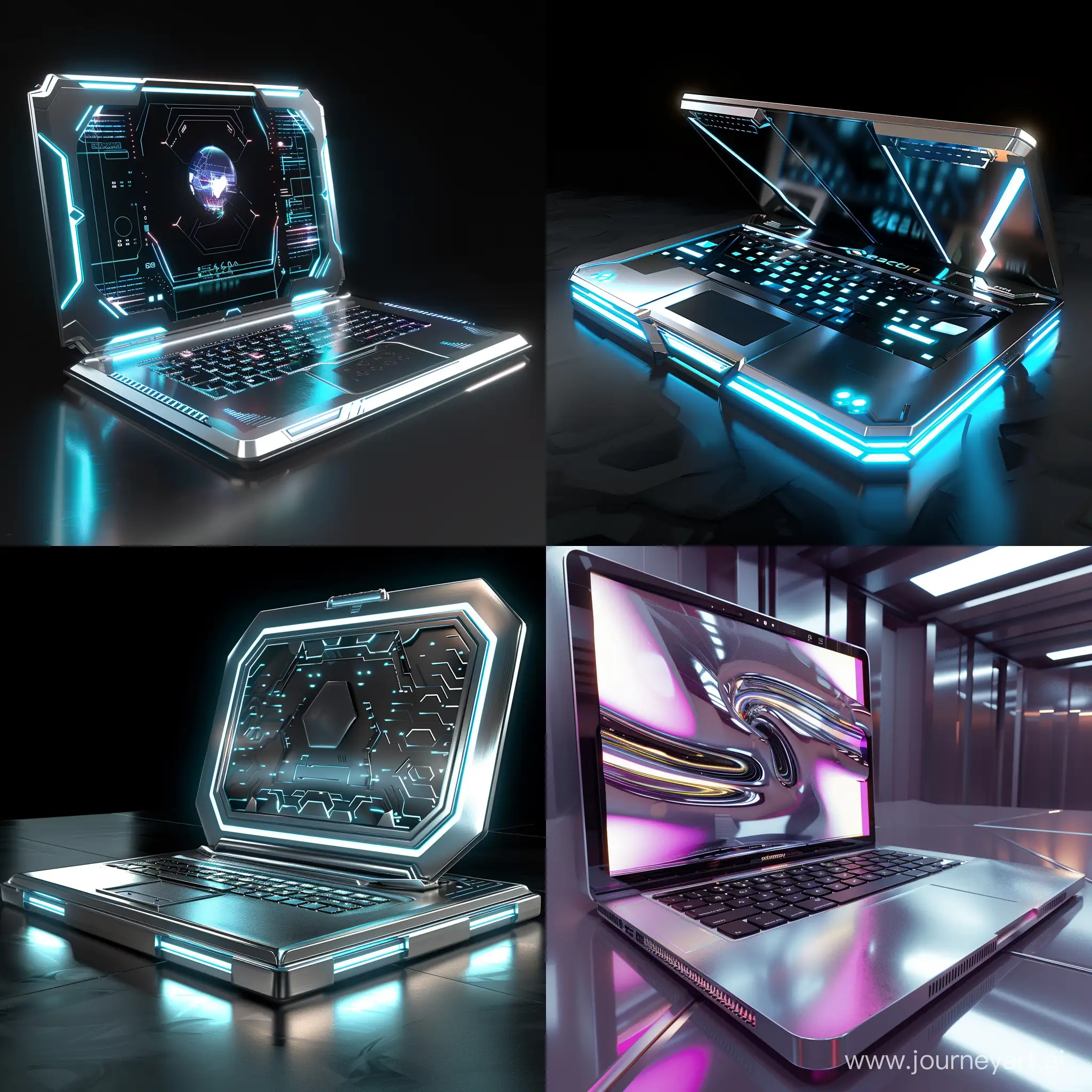 Futuristic-Stainless-Steel-Laptop-in-HighTech-World