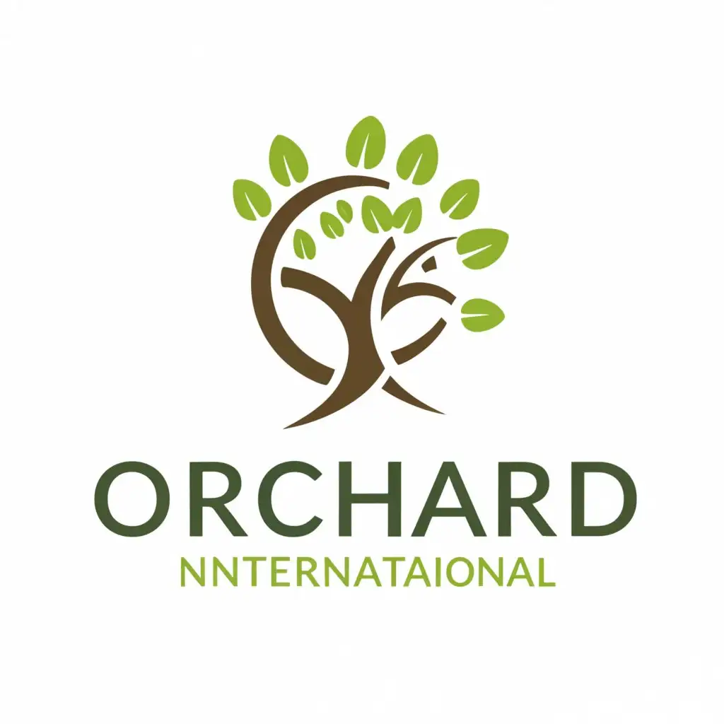 a logo design,with the text "ORCHARD INTERNATIONAL", main symbol:Hi,Moderate,clear background