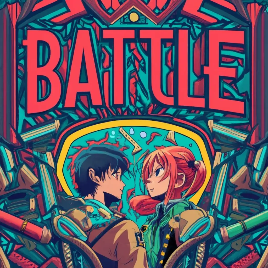 logo, Fierce anime battle , with the text "Battle", typography