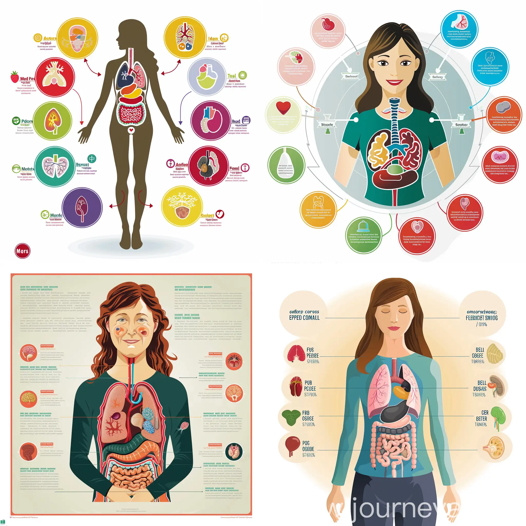 infografia de una mujer, con sus organos principales

