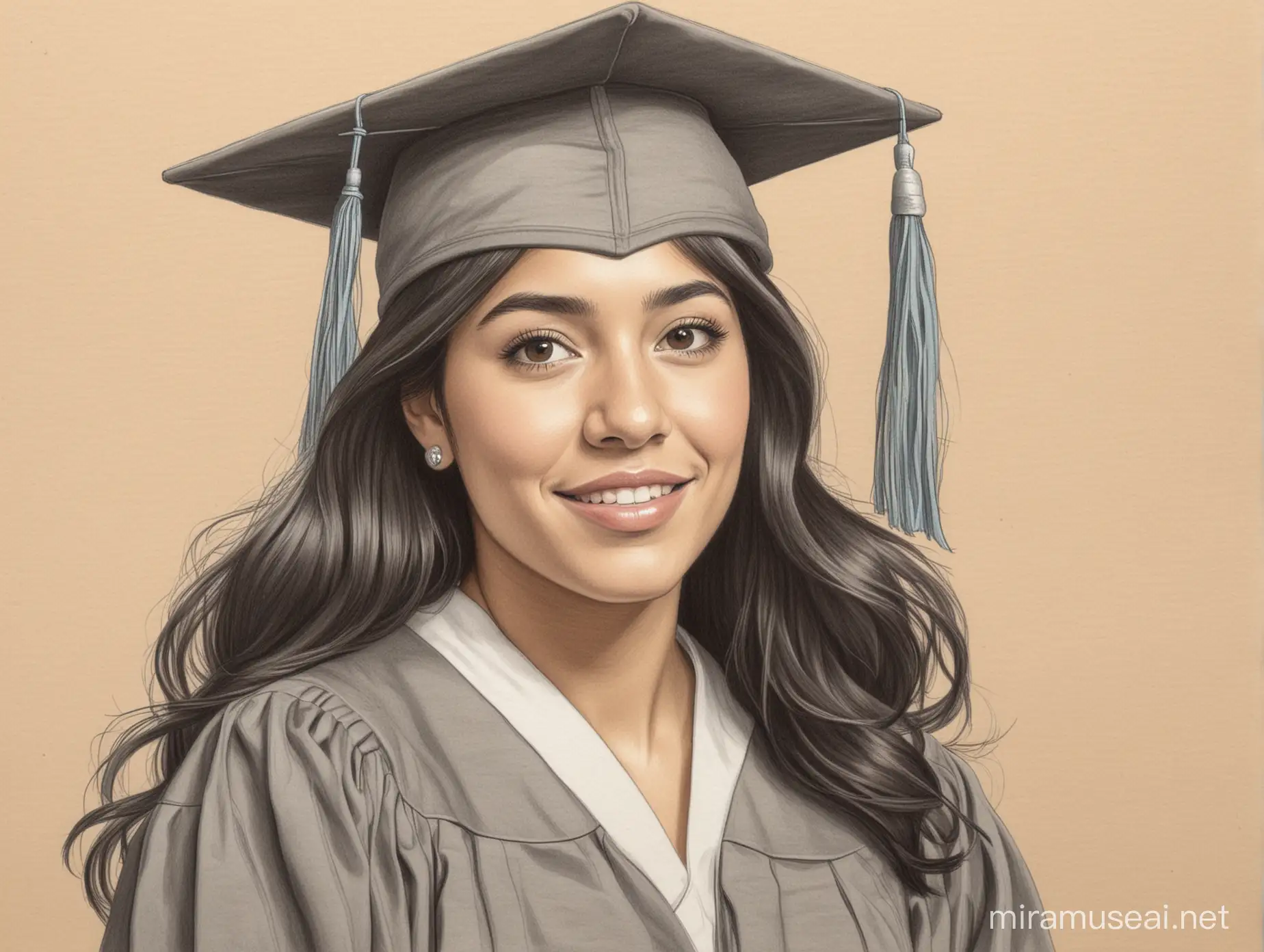 Female Hispanic College Graduate Celebrating Achievement