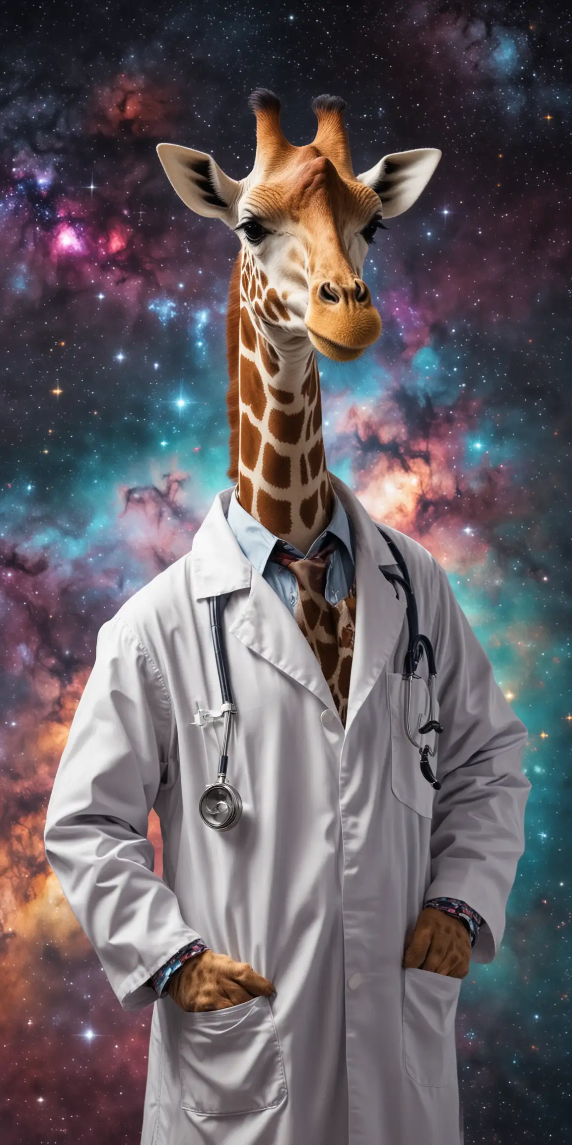 Space Giraffe Doctor Galactic Explorer in Medical Attire