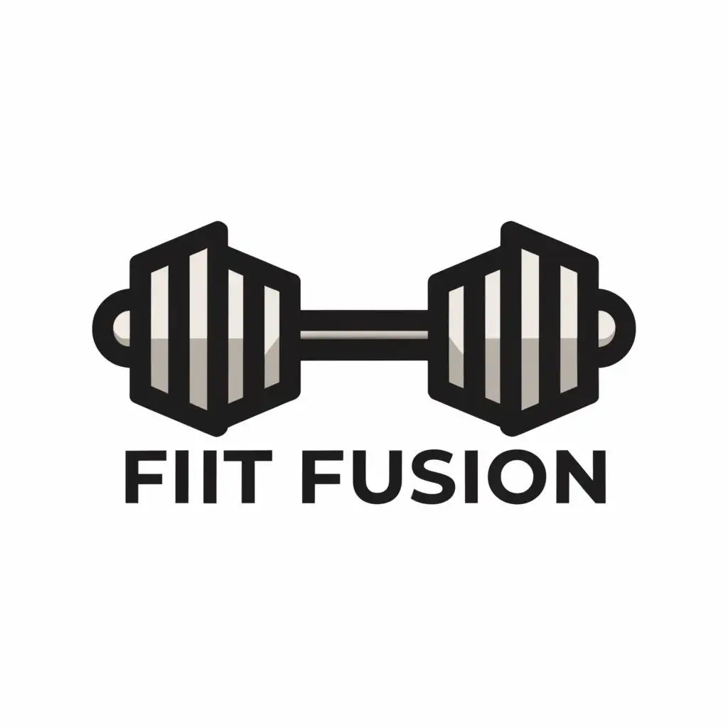 a logo design,with the text "FitFusion", main symbol:a dumbell,Moderate,be used in Sports Fitness industry,clear background