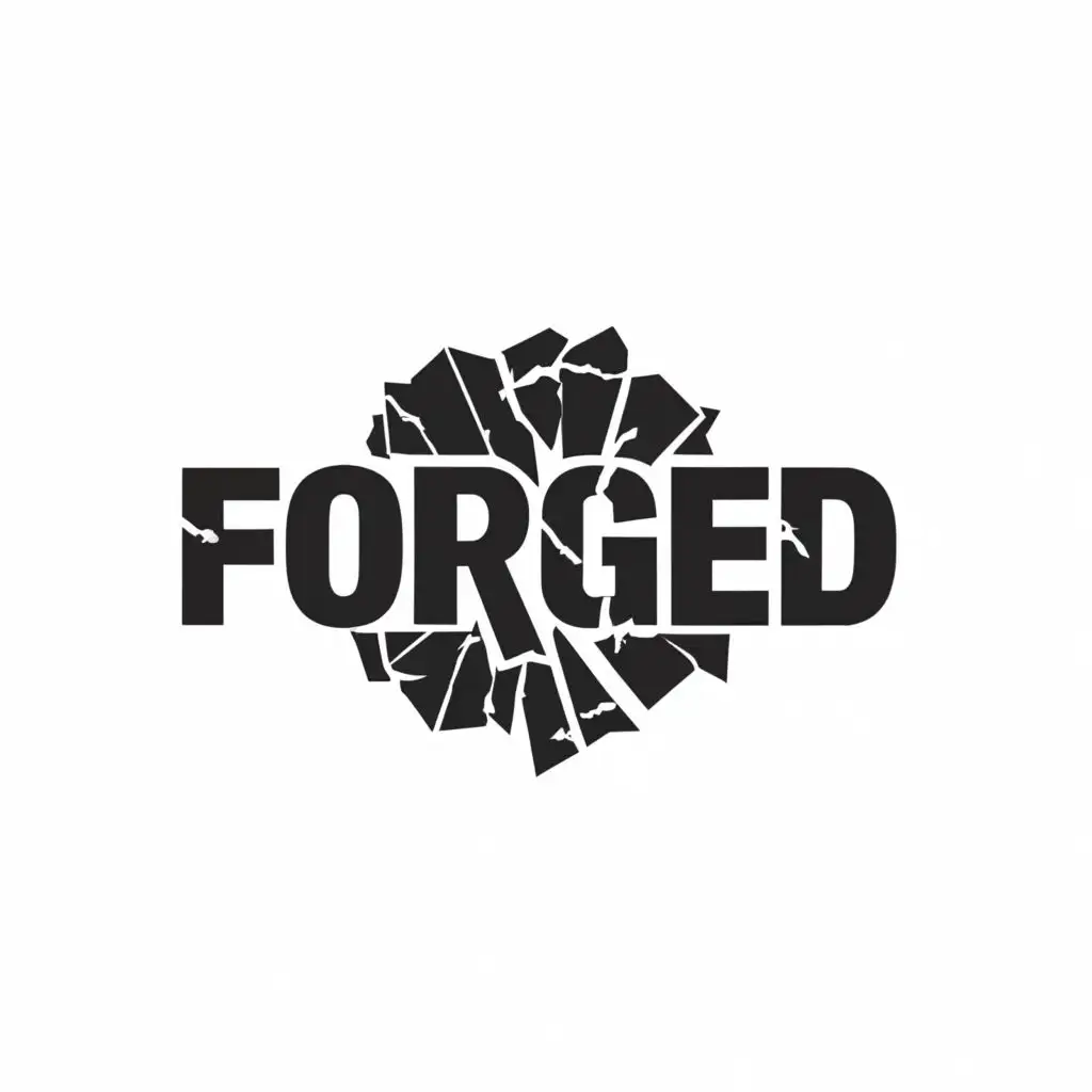a logo design,with the text "FORGED", main symbol:cracked metal,Moderate,be used in Finance industry,clear background