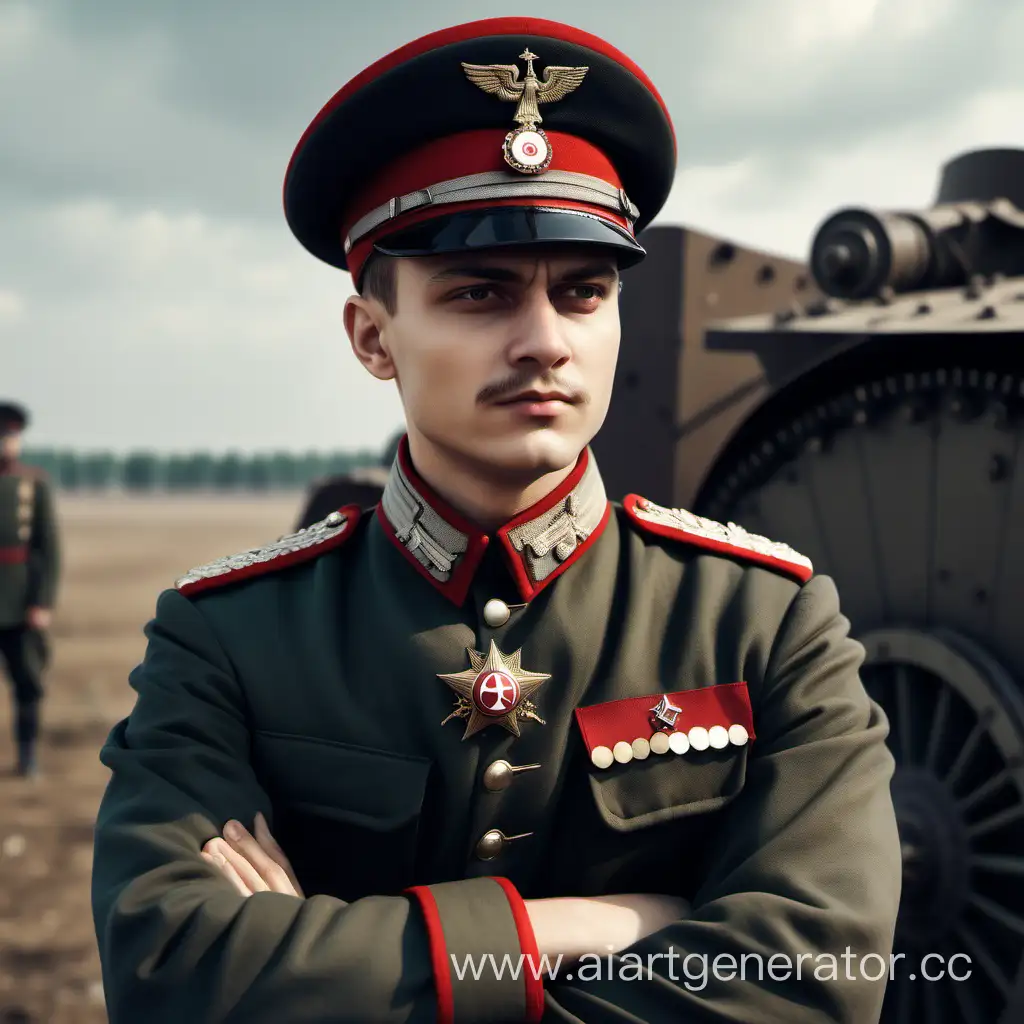 Russian-Military-Officer-Red-Baron-Strategist-Smirking-and-Observing-Enemy-Army