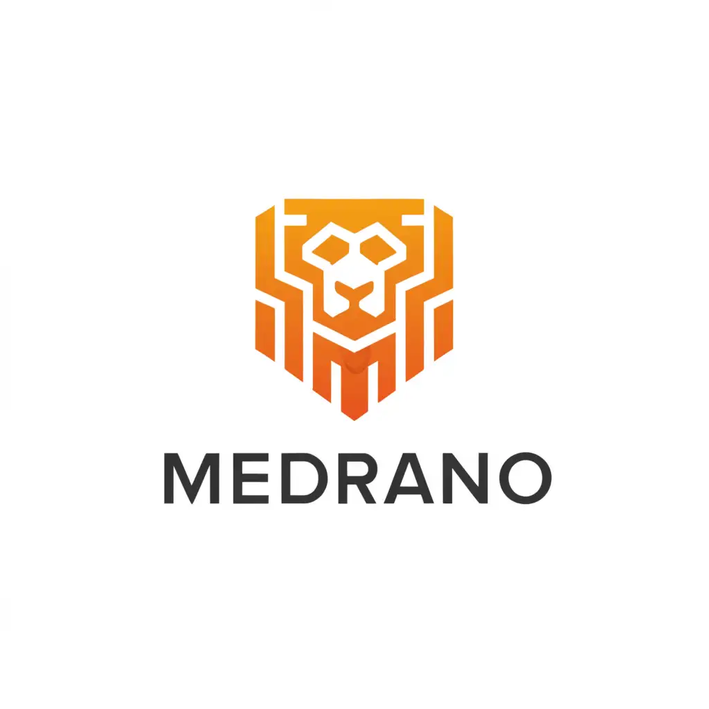 a logo design,with the text "Medrano", main symbol:Lion,Moderate,be used in Nonprofit industry,clear background