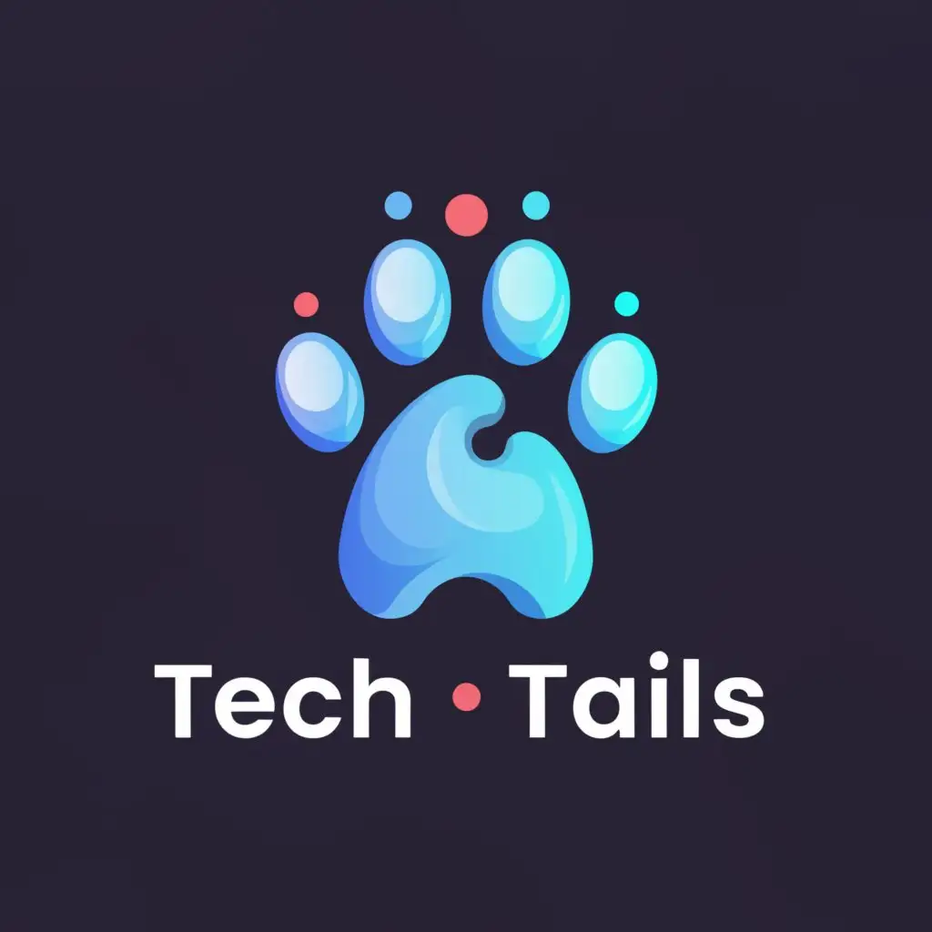 LOGO-Design-For-Tech-Tails-Modern-Pet-Paw-Symbol-for-the-Animals-Pets-Industry