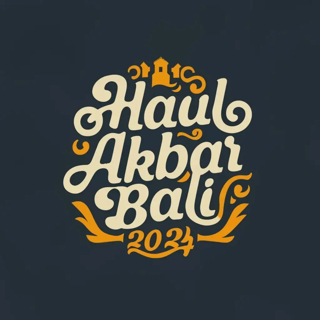 logo, typograf, modern, aesthetic, with the text "Haul Akbar Bali 2024", typography