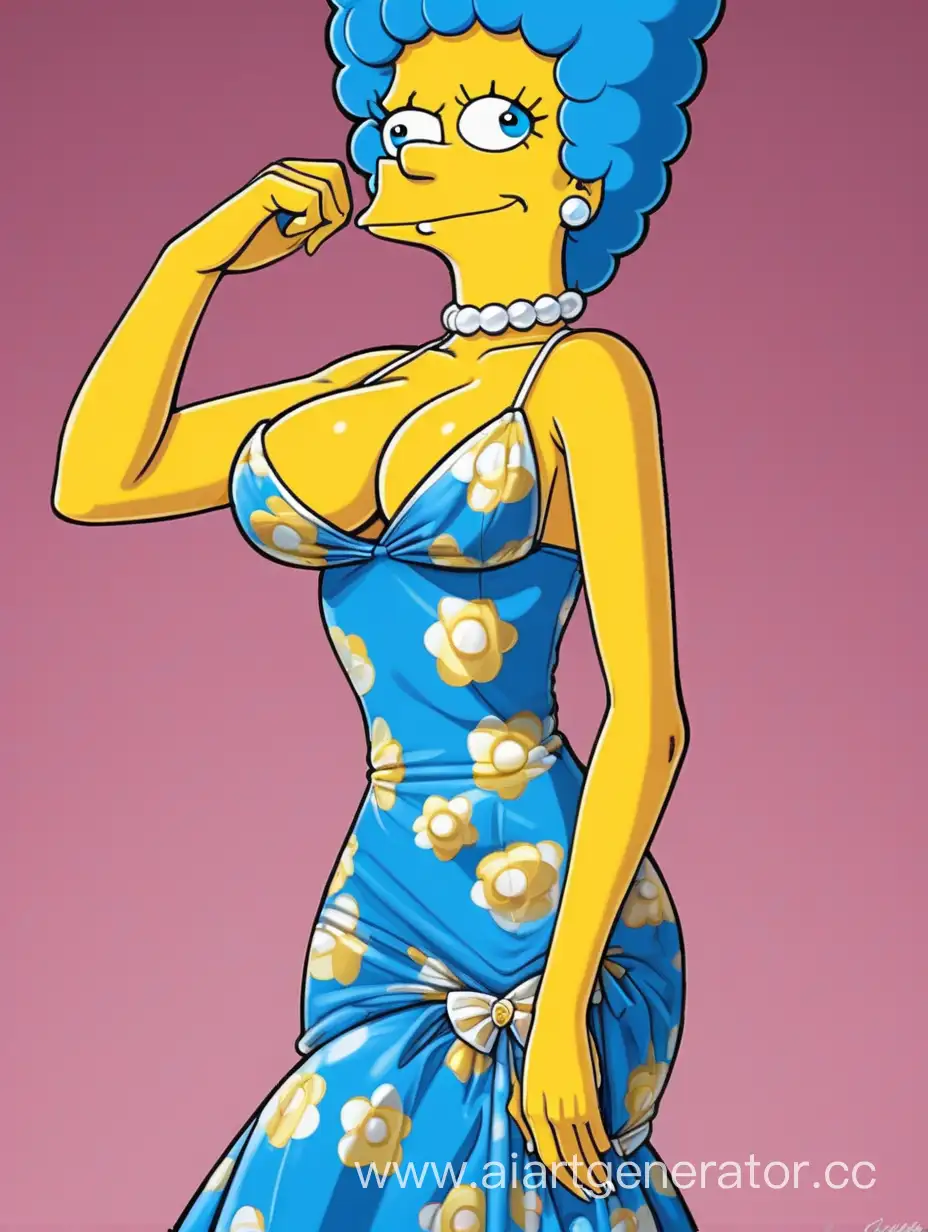 Stylish-Marge-Simpson-in-Elegant-Gown