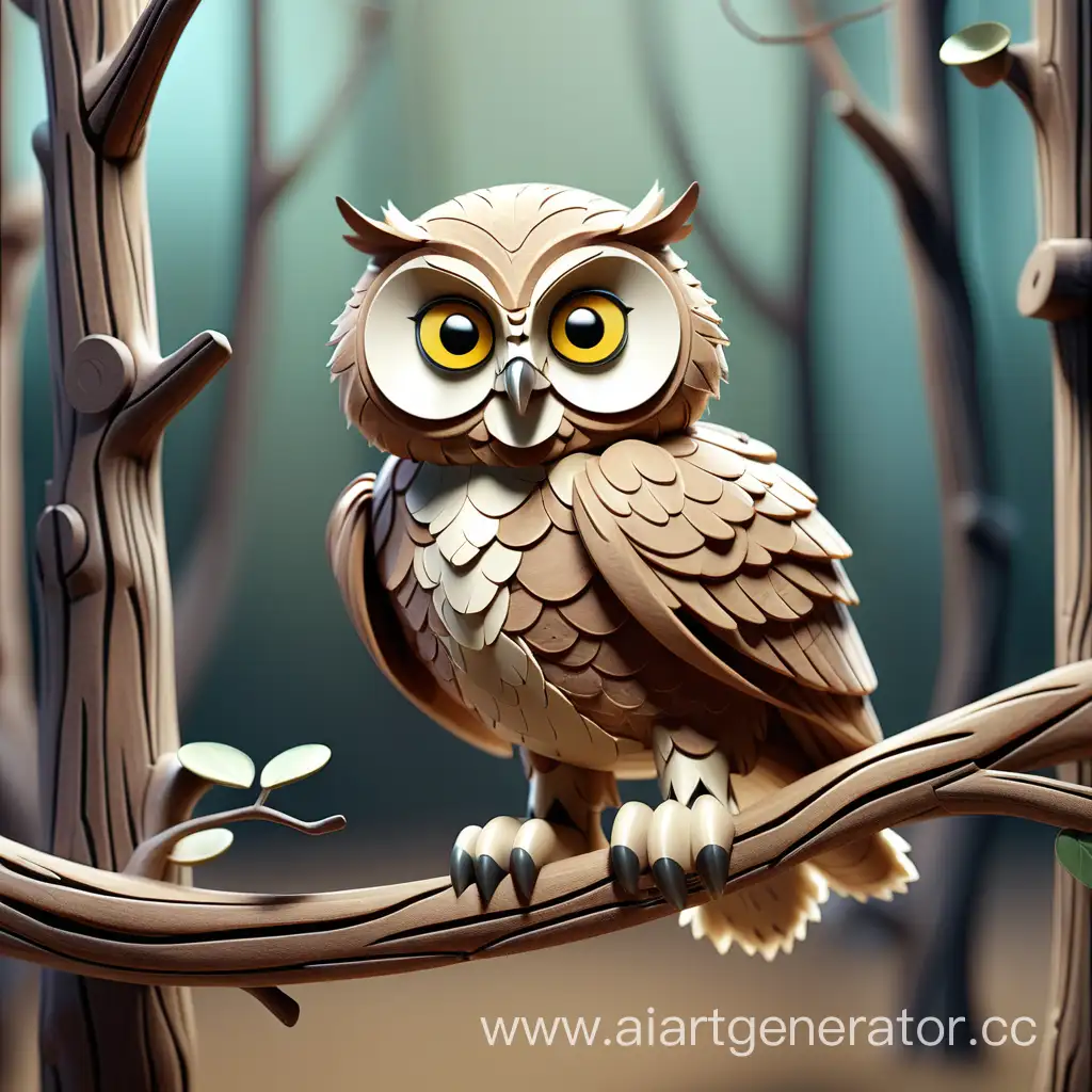 Majestic-Owl-Perched-on-a-Tree-Branch