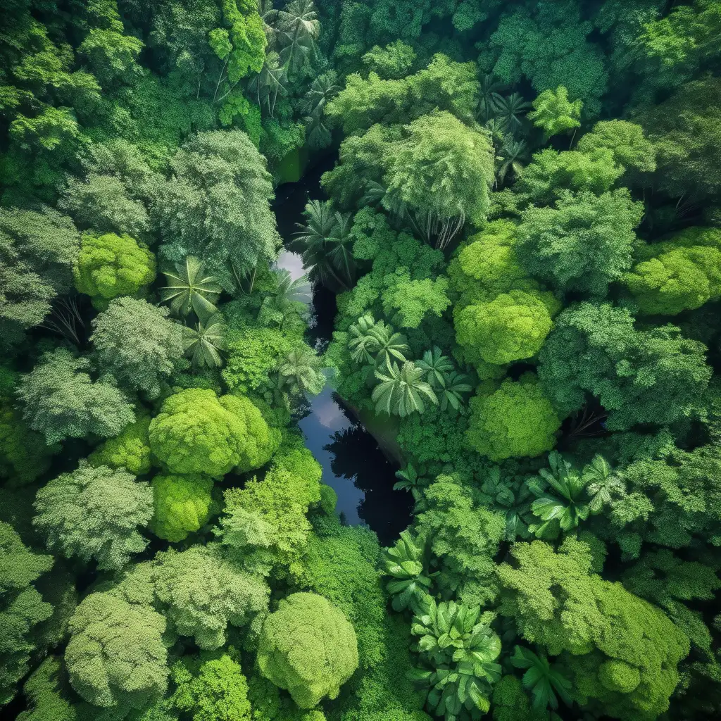 Jungle
verdure
liane
vue du dessus