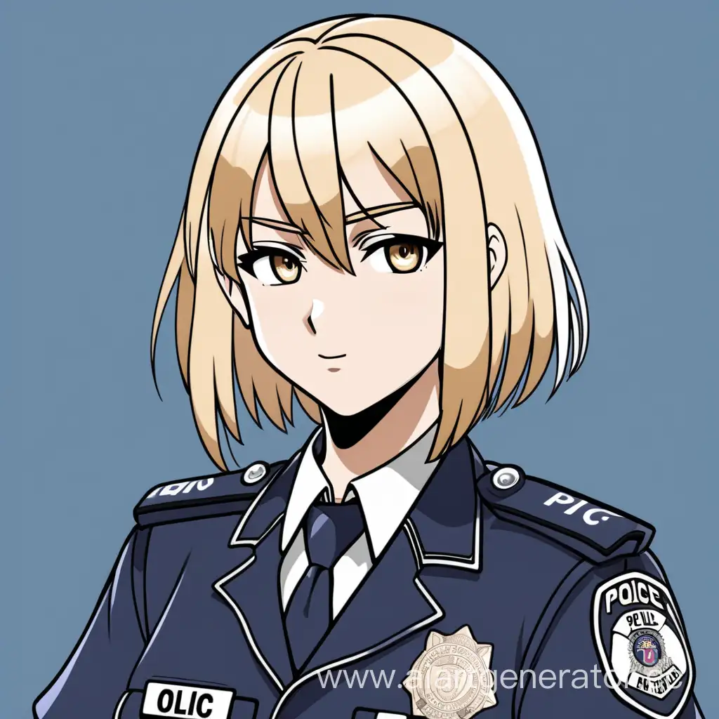 AnimeStyled-Blonde-Police-Officer-with-Bob-Hairstyle