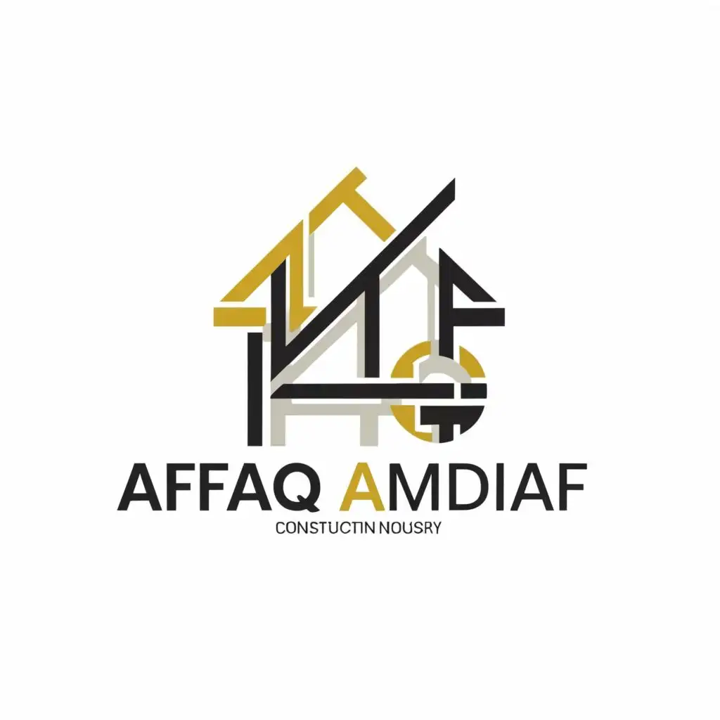 logo, Afaq Almdiaf, with the text "Afaq Almdiaf", typography, be used in Construction industry