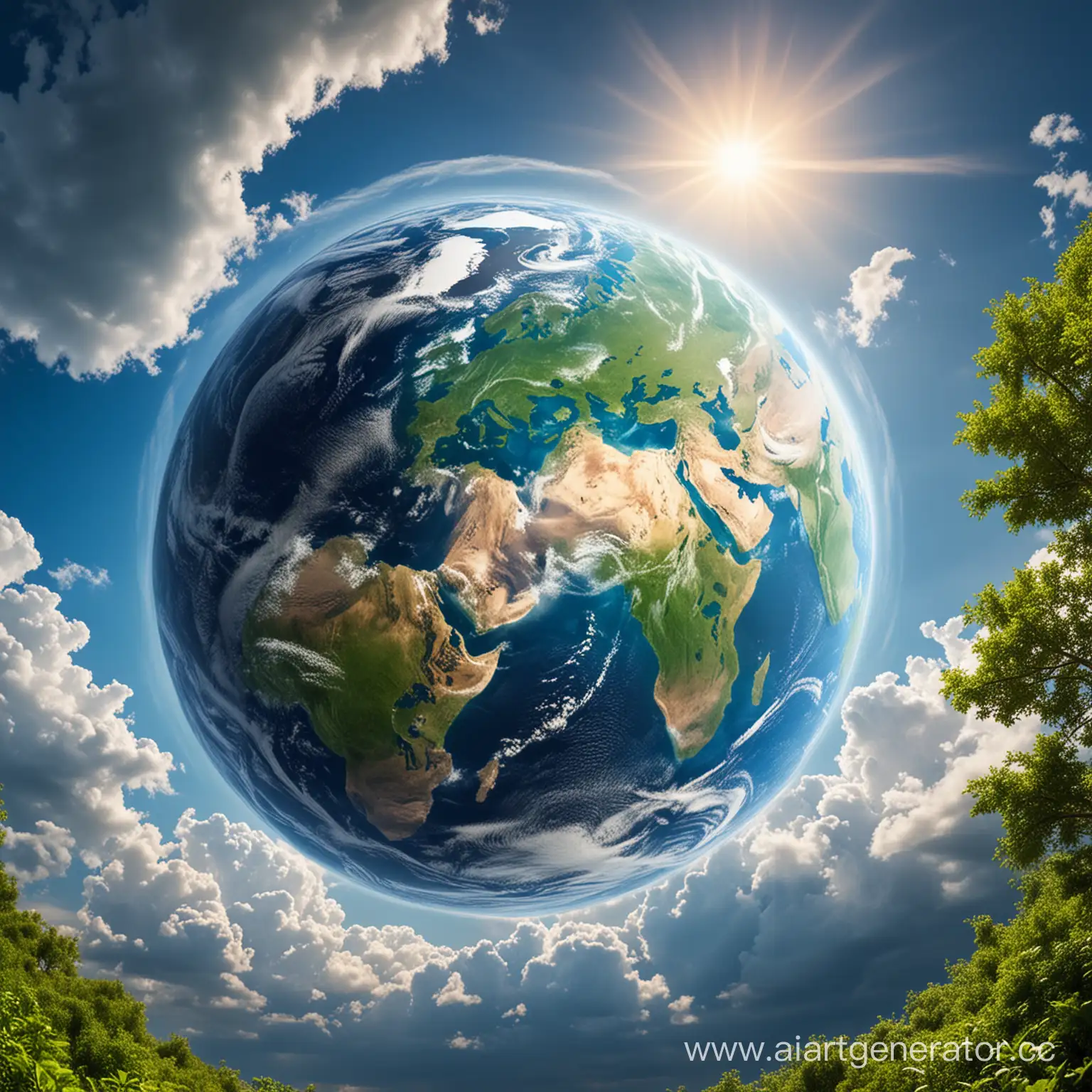 круглая планета Земля, на фоне природы климата 