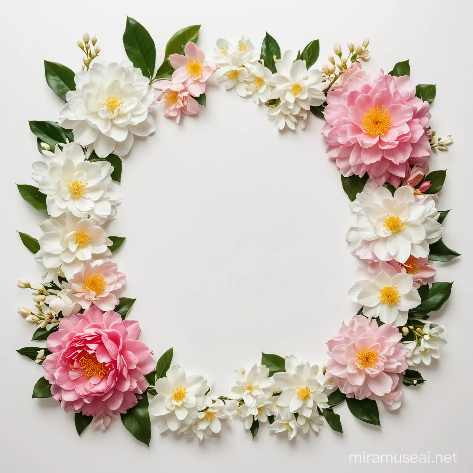  jasmine, peony, camellia, rose, osmanthus, sakura in white background
