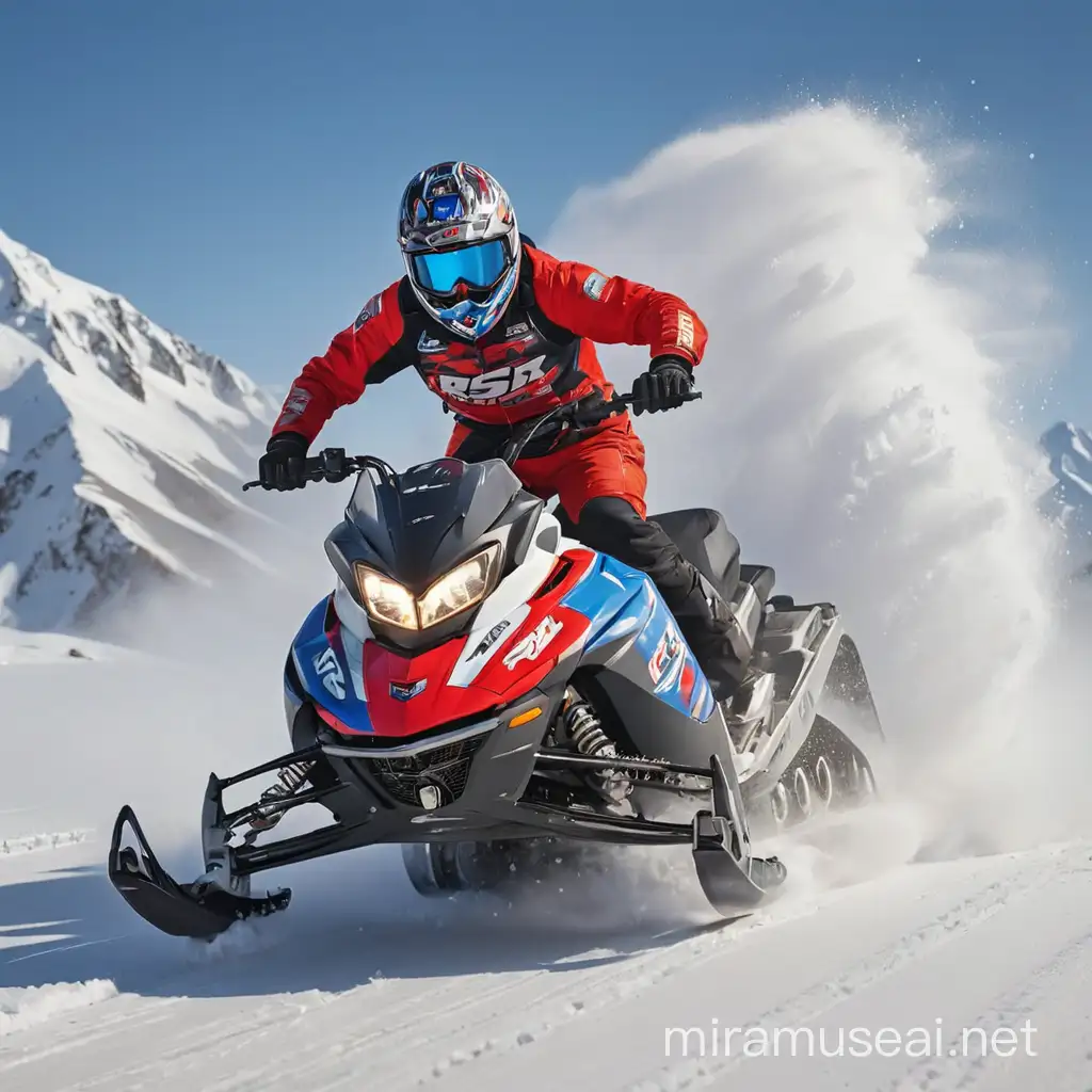 Spectacular Snowmobile Drifting Logo for RSR Motorcycle Sportswear
