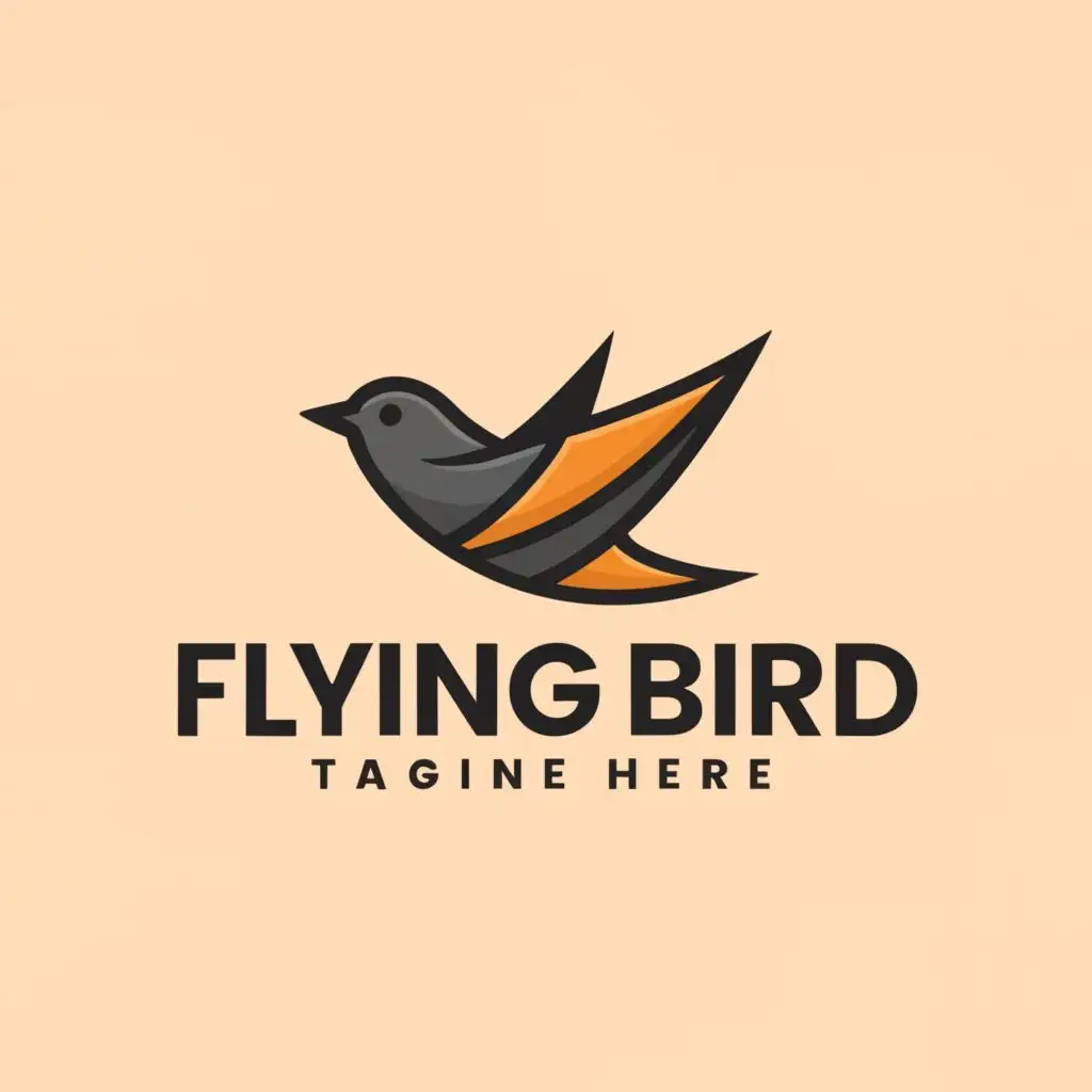 a logo design, with the text "flying bird", main symbol: flying bird, Minimalistic, clear background
