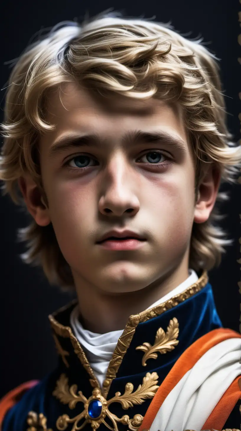 create a vivid image of  young  alexandre the great, close up view
