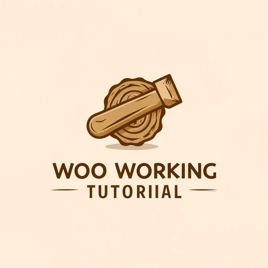 LOGO-Design-For-Wood-Working-Tutorial-Natural-Wood-Text-with-Moderate-Style-for-Technology-Industry