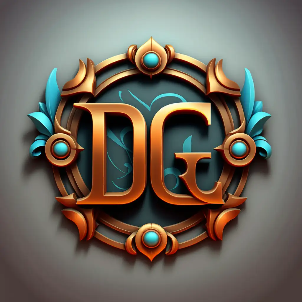 Logo for DG initials, only writting, no image. Logo must be original, distinctive and recall videogames