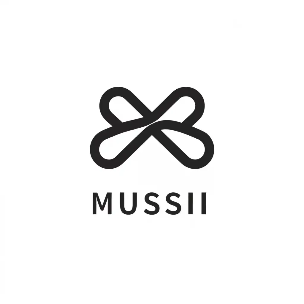 a logo design,with the text "mussi", main symbol:Bow,Minimalistic,clear background