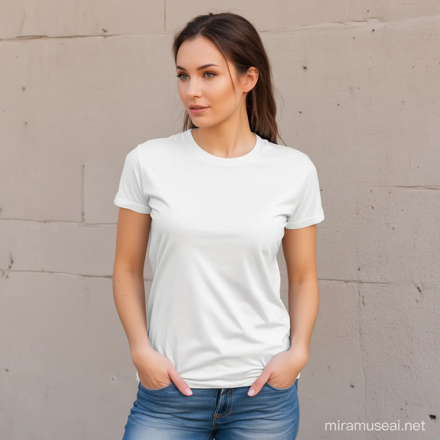 BellaCanvas 3001 Mockup White Top with Blank Design