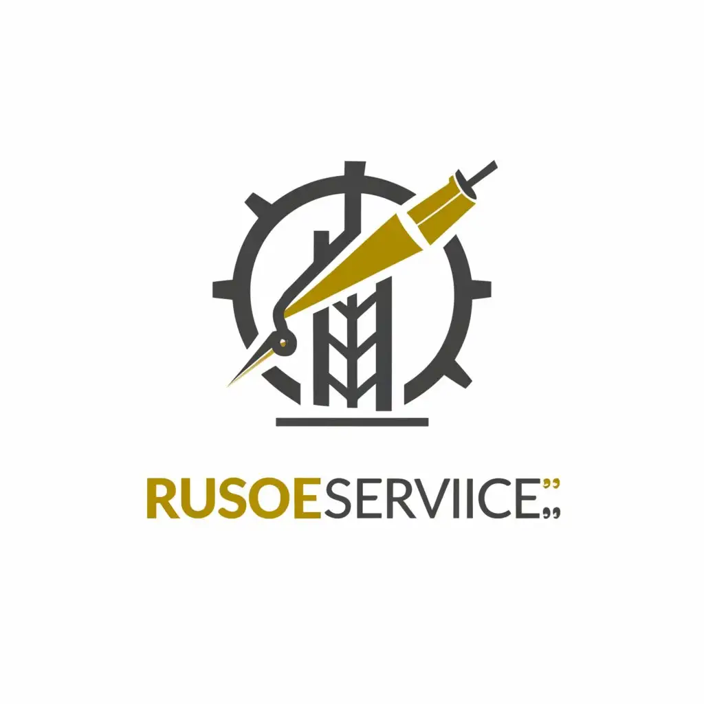 a logo design,with the text "Rusgeoservice", main symbol:Drilling rig,Moderate,be used in Technology industry,clear background