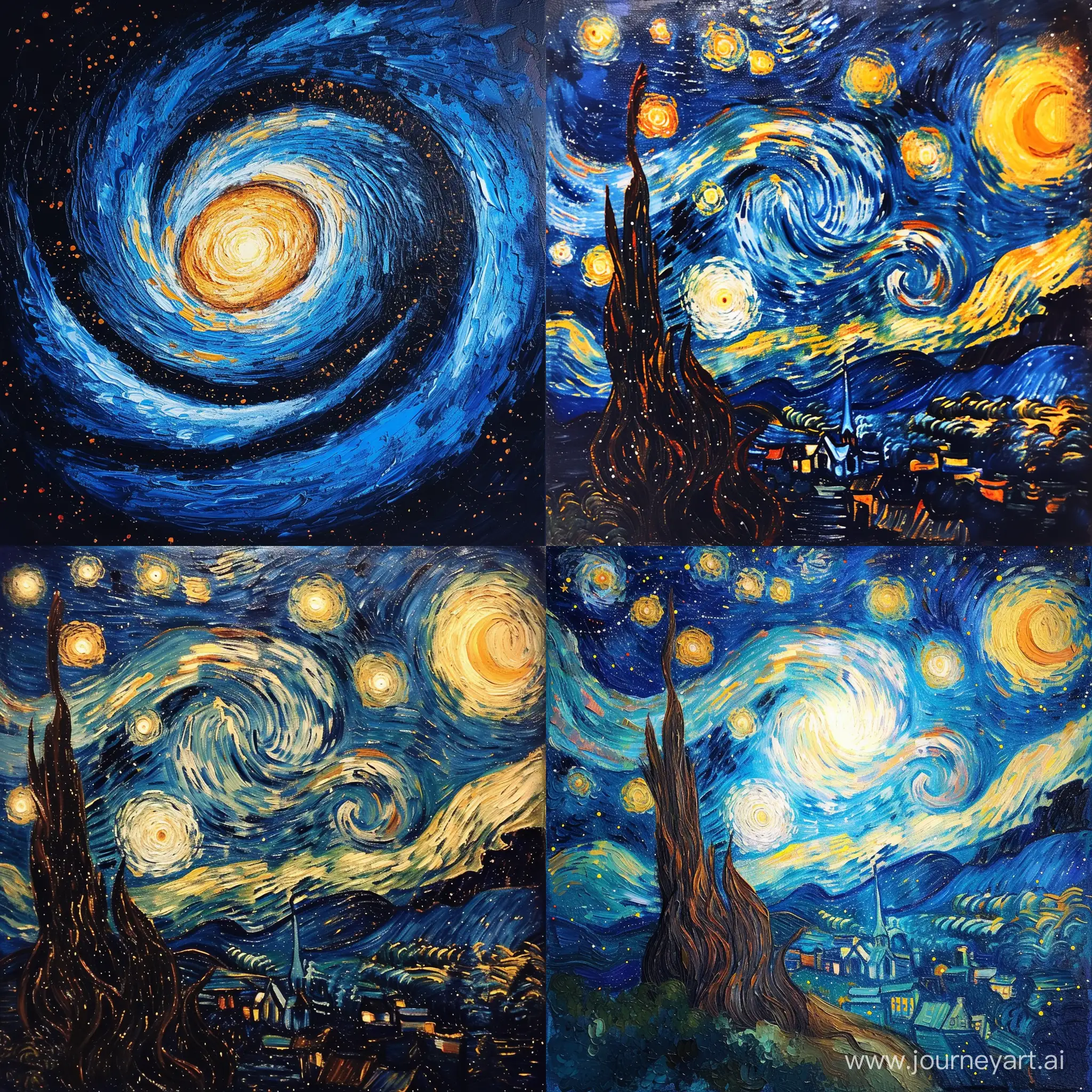 a galaxy in Van Gogh style