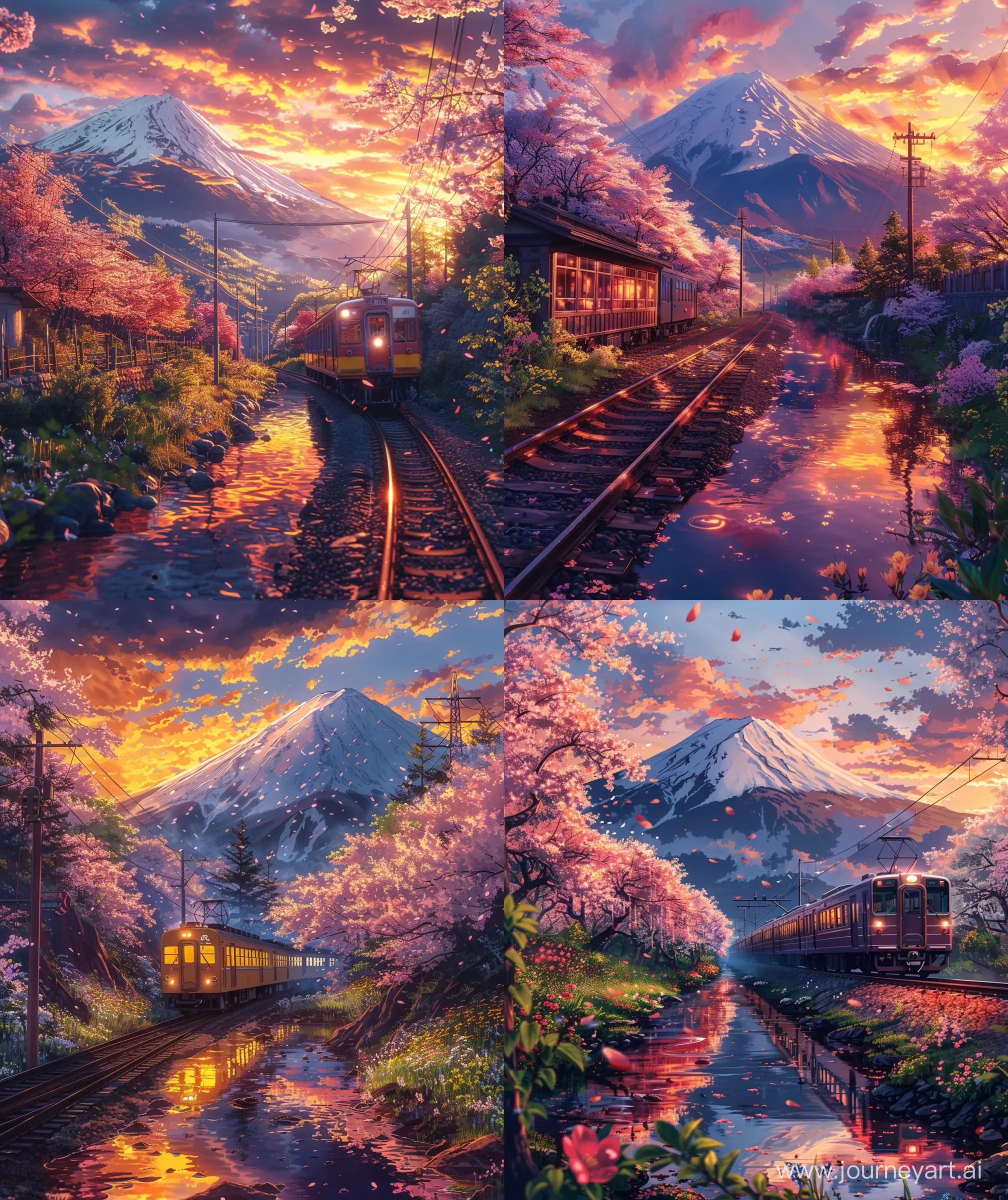 Scenic-Anime-Illustration-Mountain-Train-Journey-Amid-Cherry-Blossoms