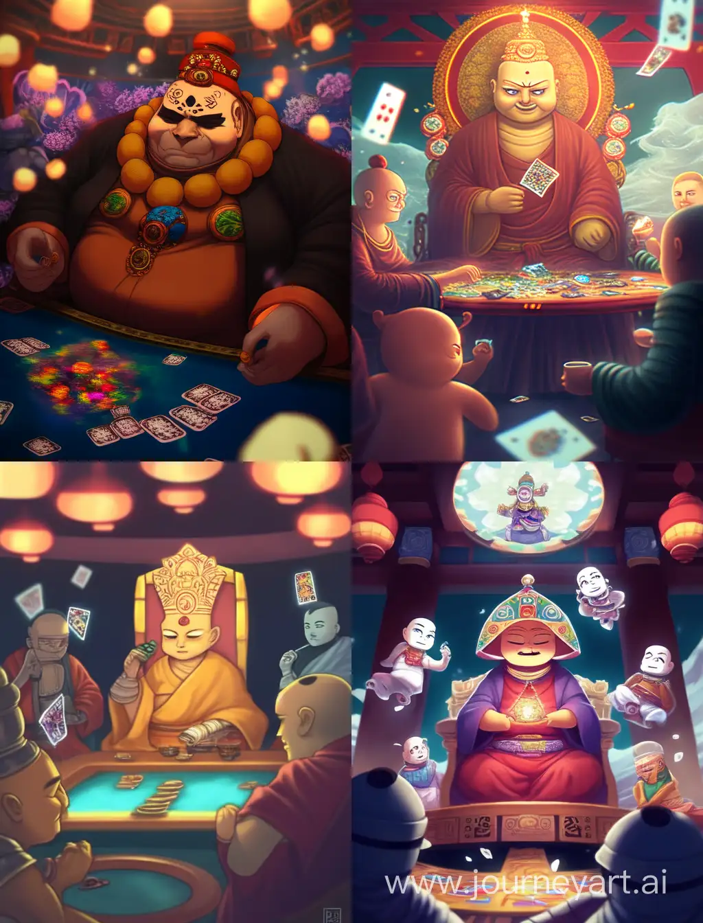 buddha playing poker 