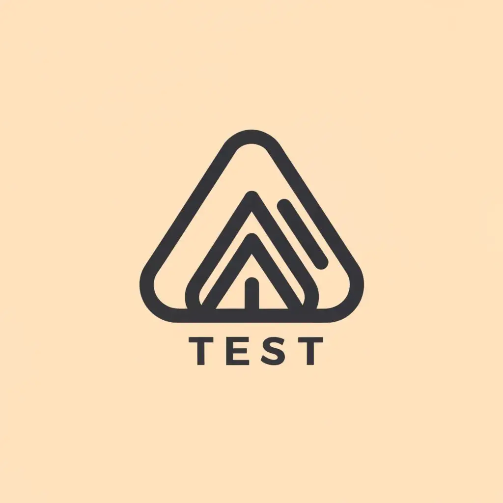 logo, logo A shape with rounded corner similar to Airbnb that looks like a camping tent or has a tent inside., with the text "test", typography, be used in Travel industry