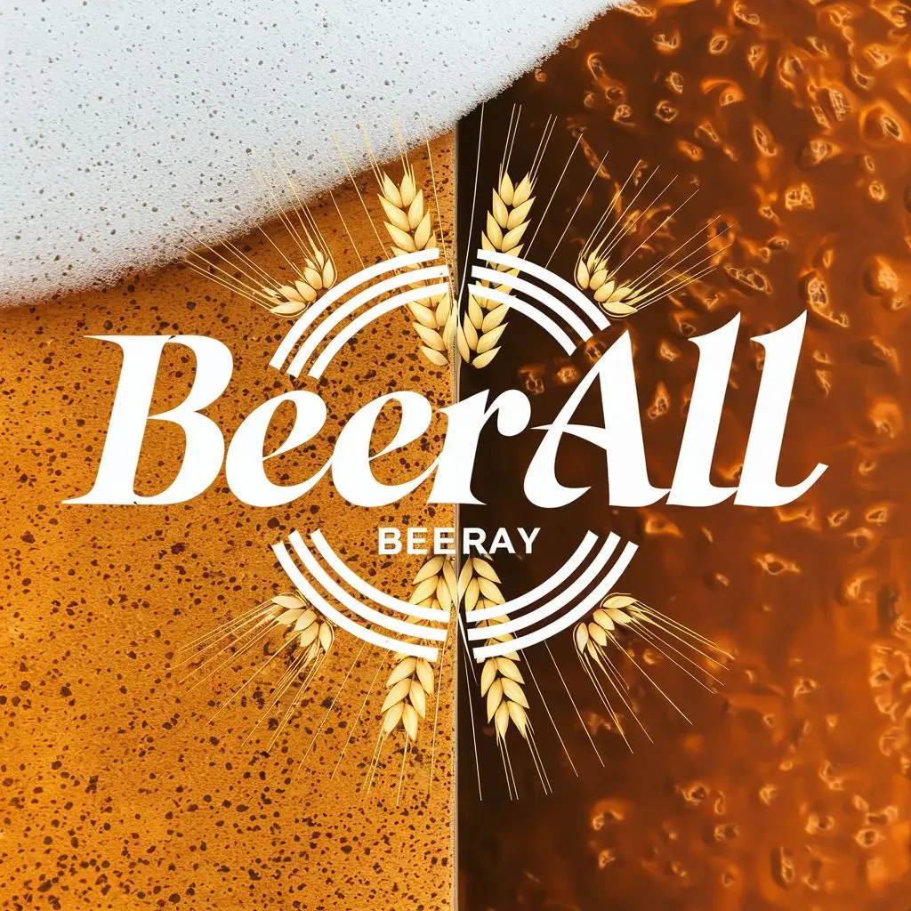 LOGO-Design-For-BEERALL-Vintage-Typography-with-Beer-Foam-and-Wheat-Ears-Theme