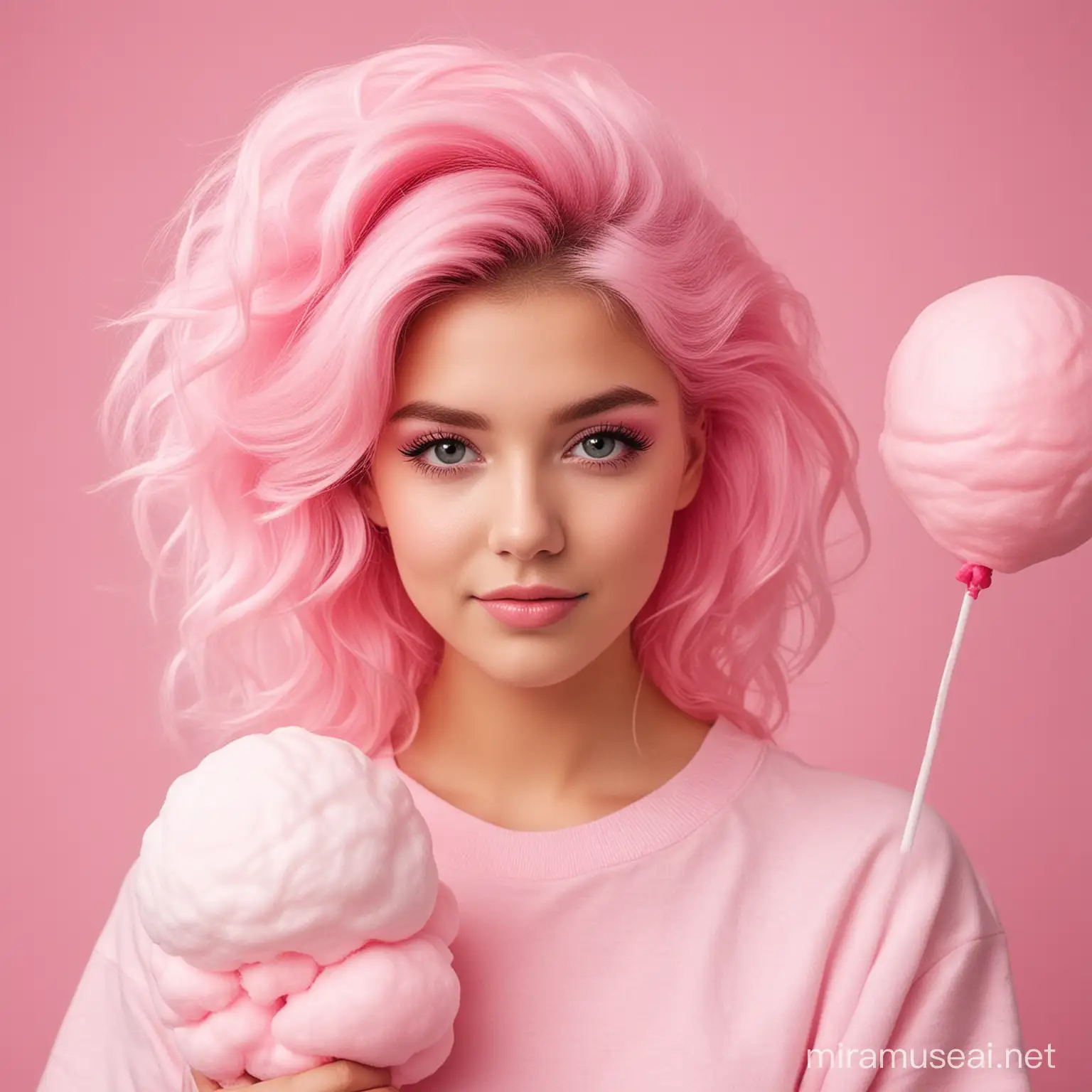A girl in pink and cotton candy ideas