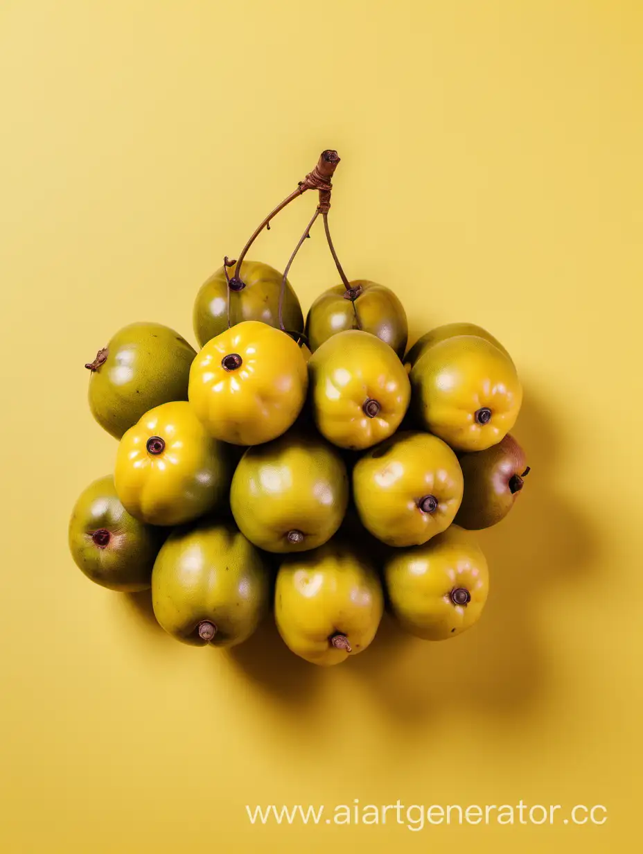 Asam Kumbang fruit on yellow background
