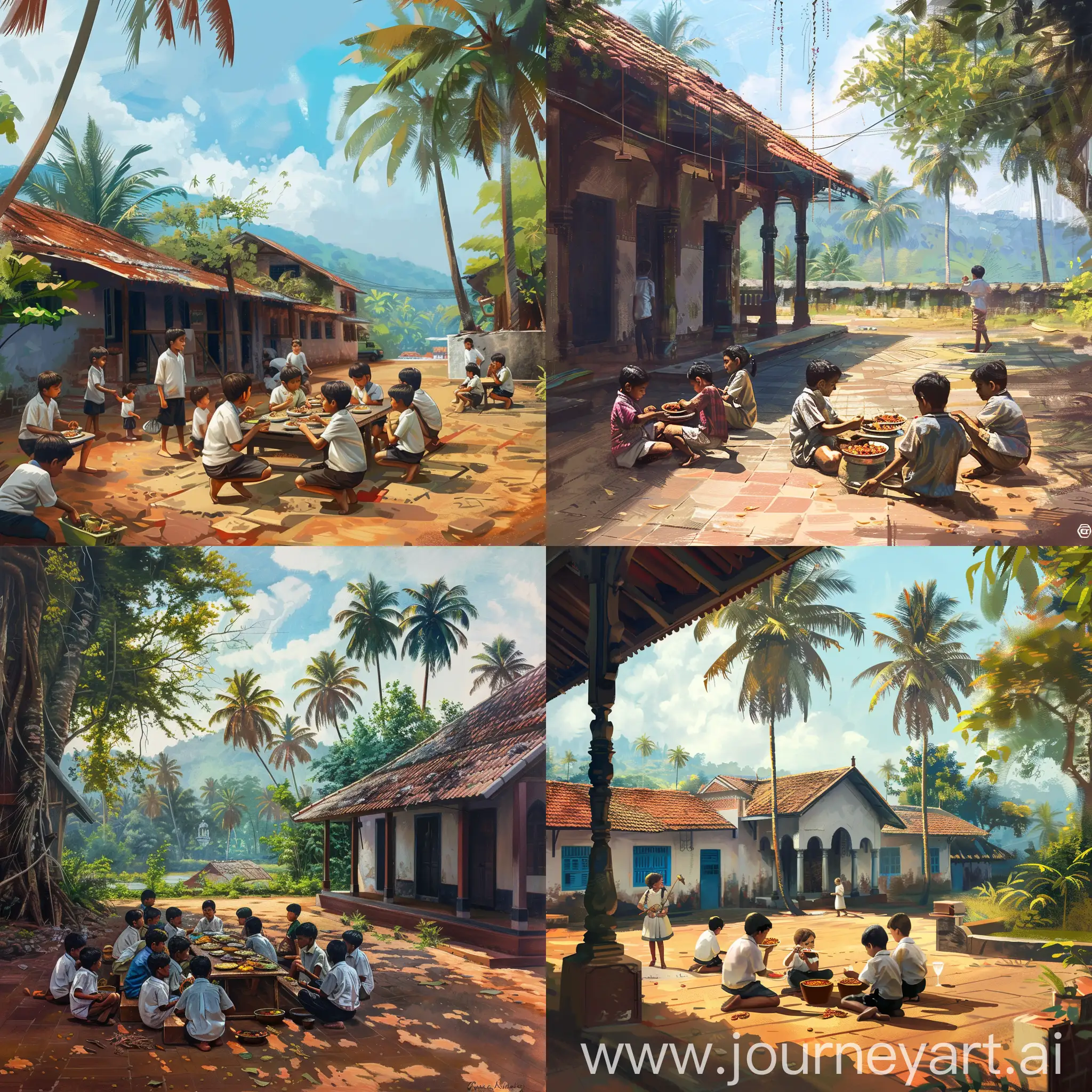 Charming-Scene-Traditional-Kerala-School-Lunch-Amidst-Nature