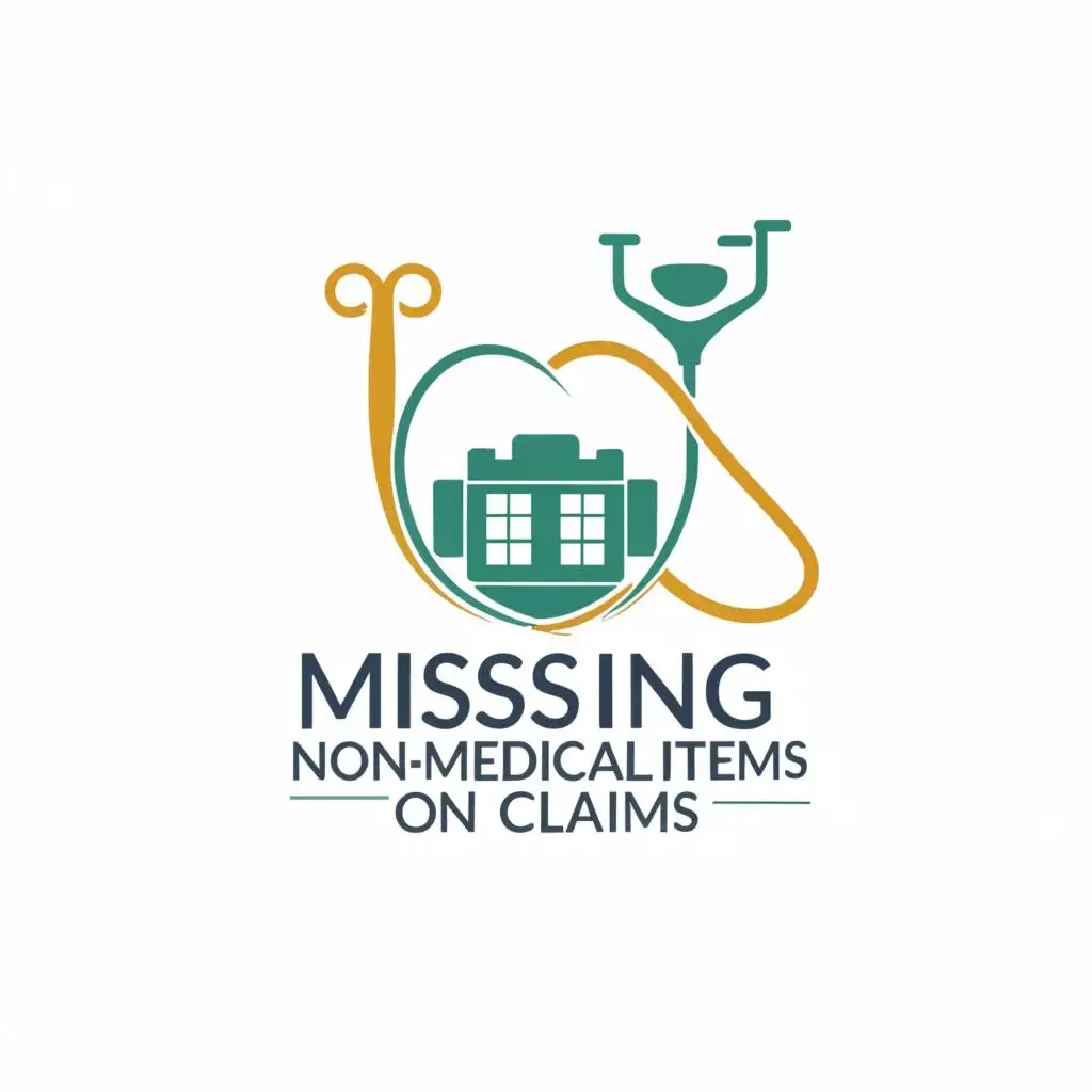 logo, hospital, with the text "Missing Non-Medical Items on Claims", typography, be used in Medical Dental industry