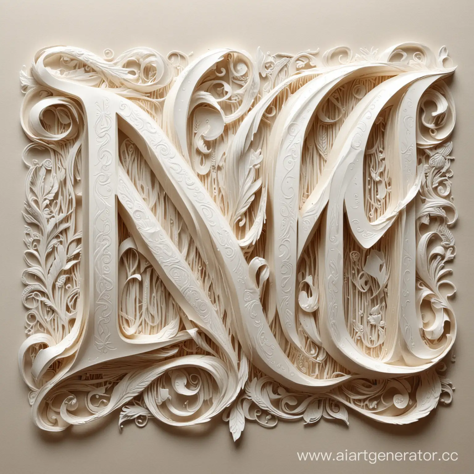 Embossed-Calligraphic-Letters-N-M-on-Paper