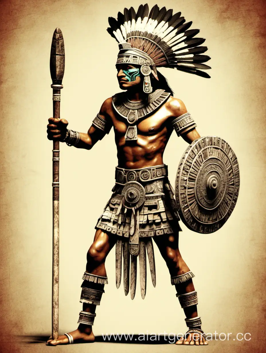 Powerful-Aztec-Warrior-Brandishing-a-Club-in-Ancient-Battle