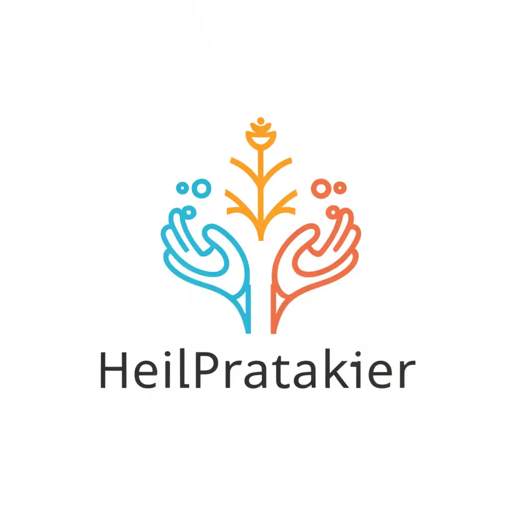 a logo design,with the text "Heilpraktiker", main symbol:human, brain, hand, soul, heart, healing,Moderate,be used in Religious industry,clear background