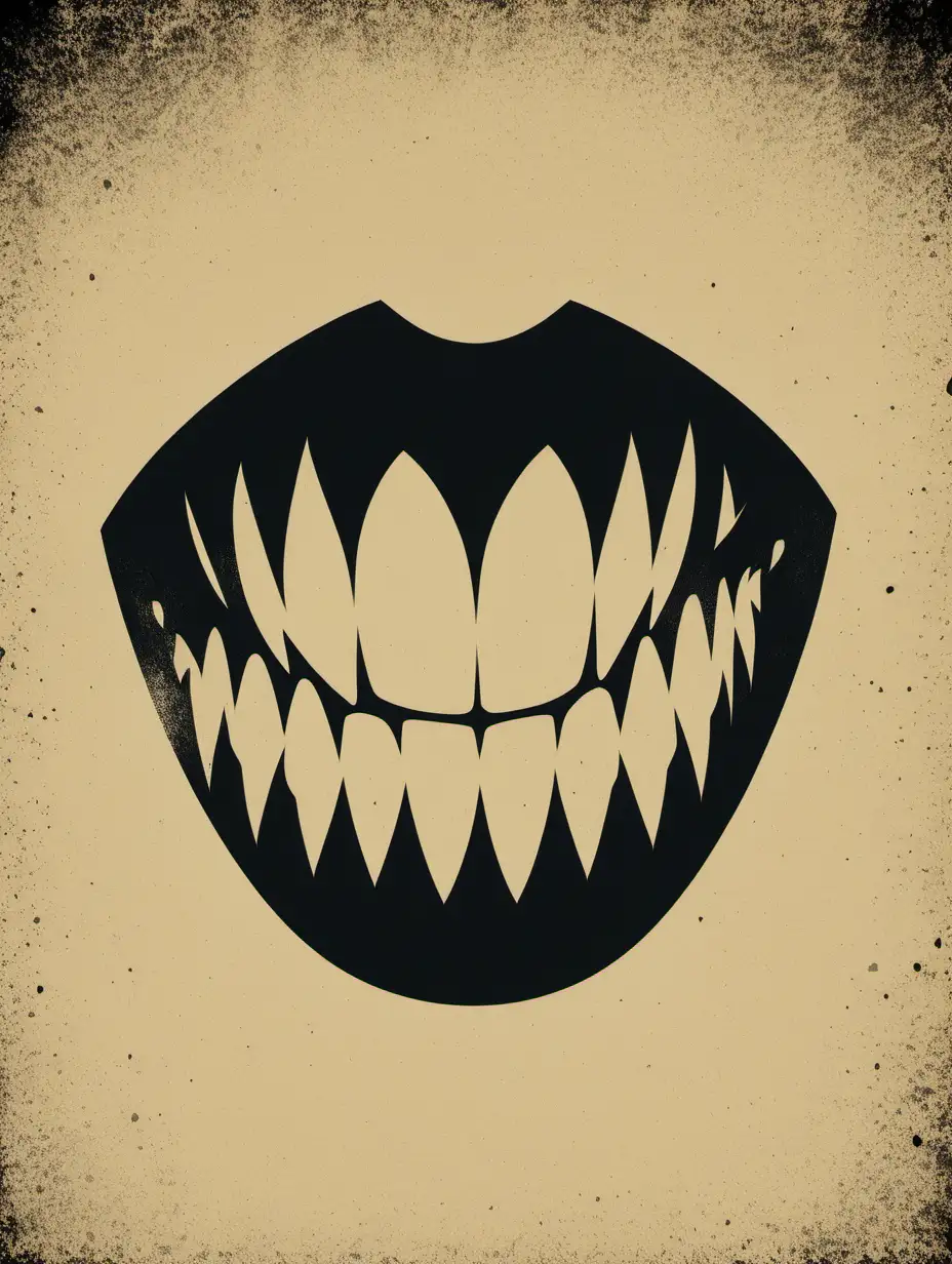 Minimalist Movie Poster Deathgrip Vampire with Stencil Art and Negative Space