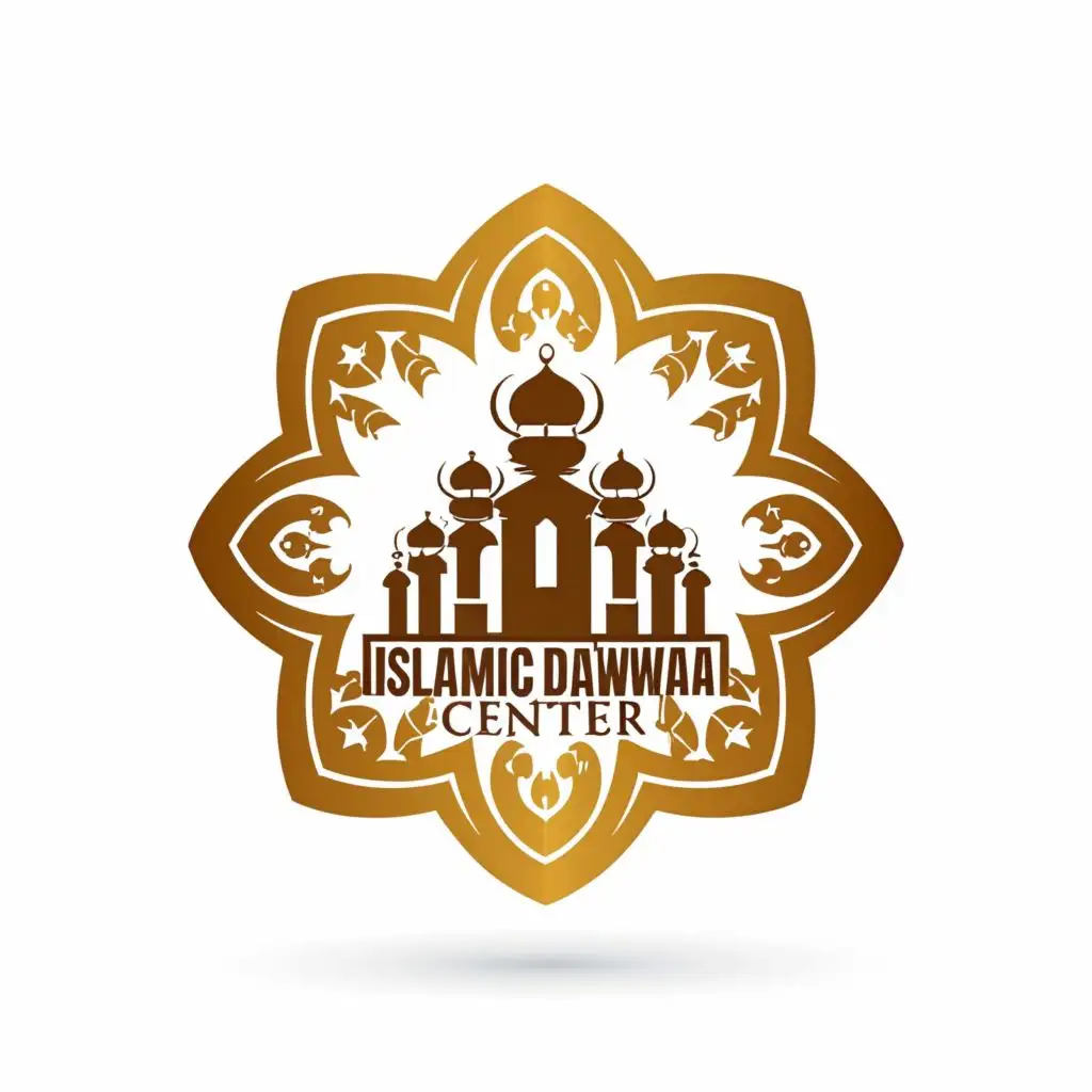 logo, Islamic circle logo, with the text "ISLAMIC DA'WAAH CENTER", typography, be used in Construction industry