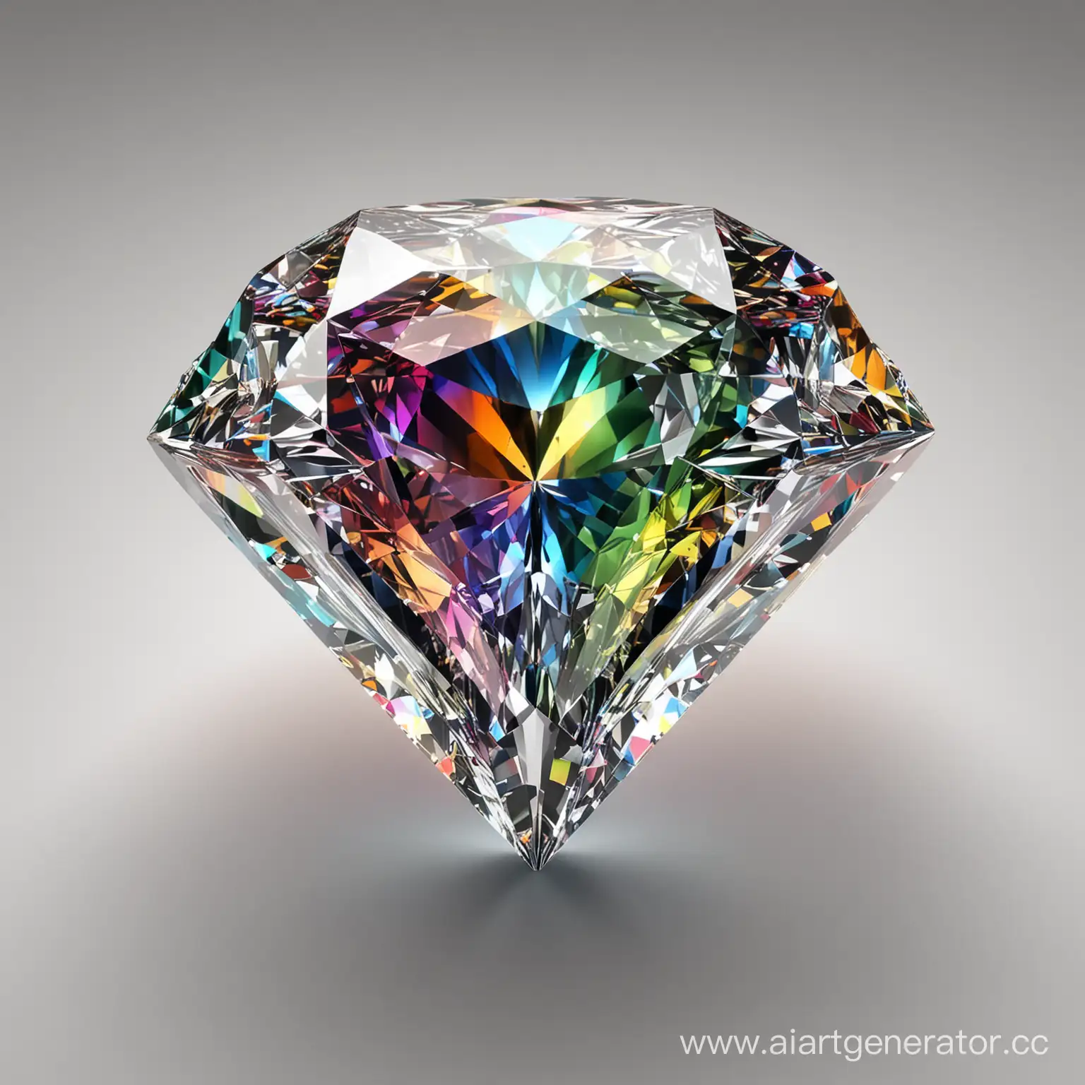 Красивый алмаз переливающийся радугой на гранях, люкс, богато, в центре заметная надпись Excelsior, 